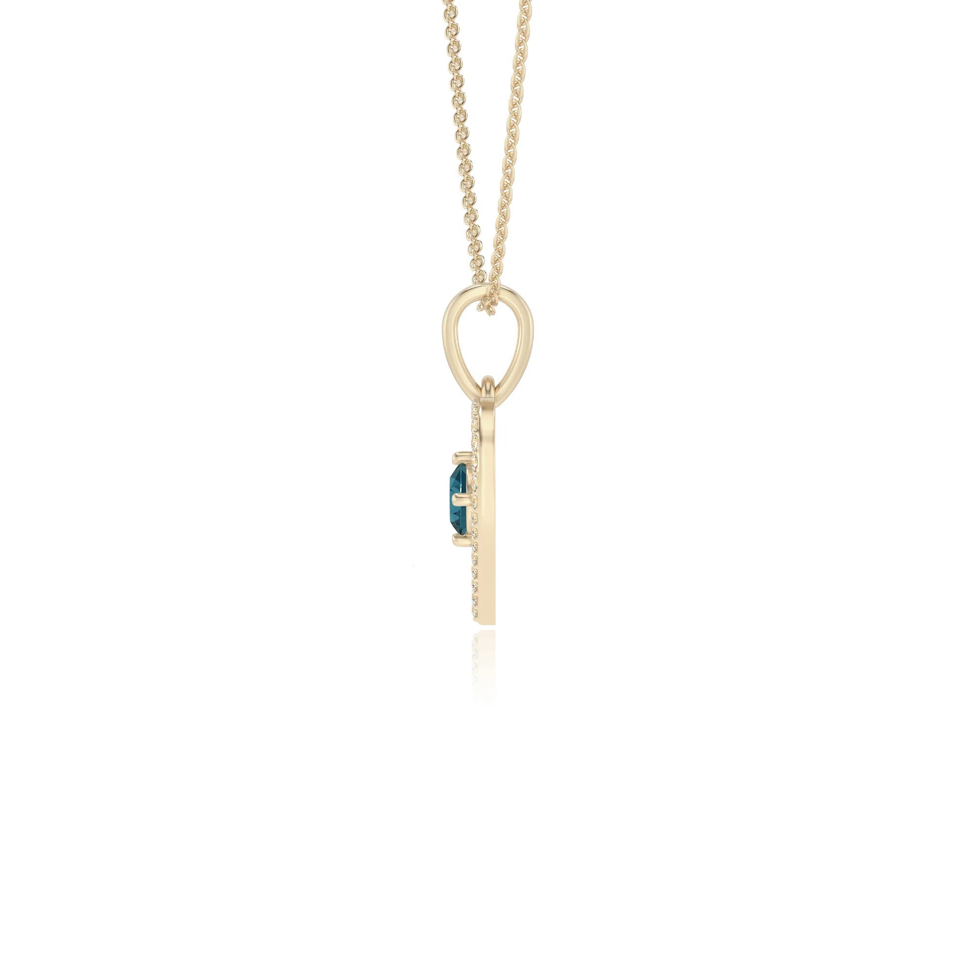 natural london-blue-topaz round infinity necklaces in yellow gold 