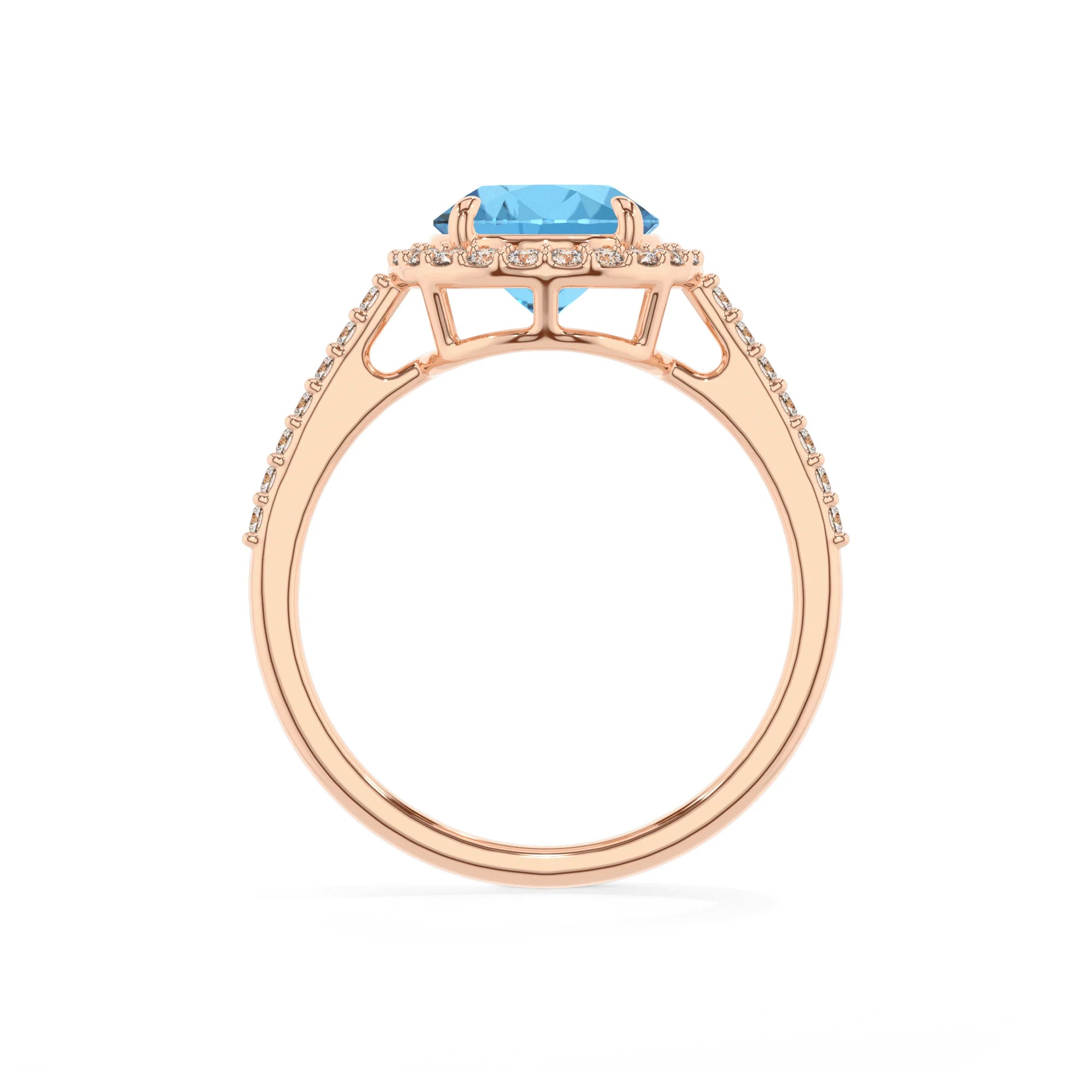 natural swiss-blue-topaz round solitaire rings in rose gold 