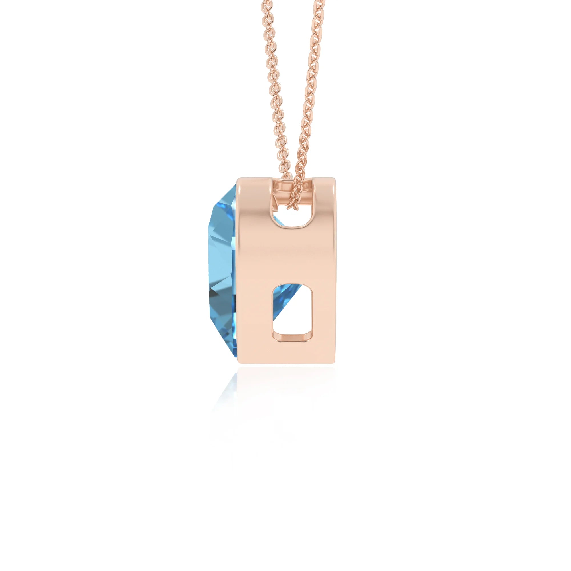natural swiss-blue-topaz heart solitaire necklaces in rose gold 