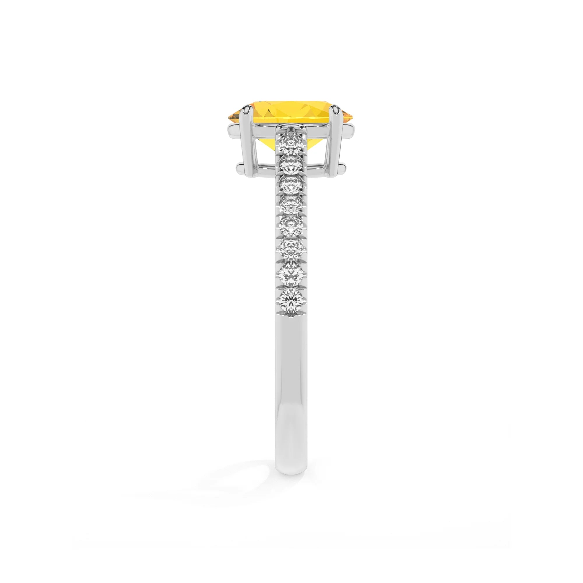 lab grown yellow-sapphire oval half eternity solitaire engagement rings in white gold 
