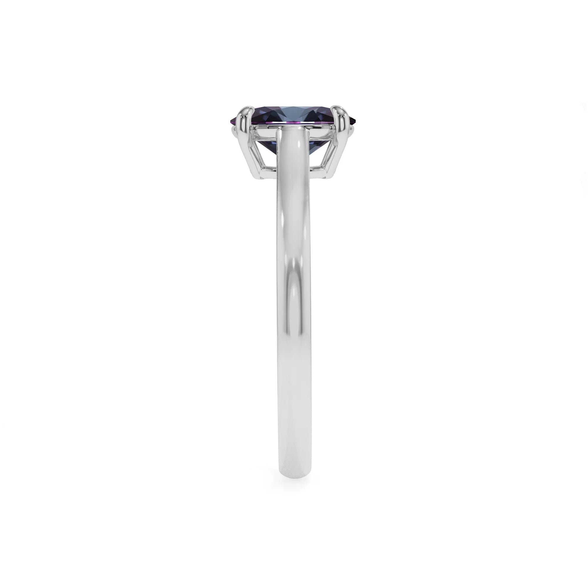 lab grown alexandrite oval solitaire rings in sterling silver 