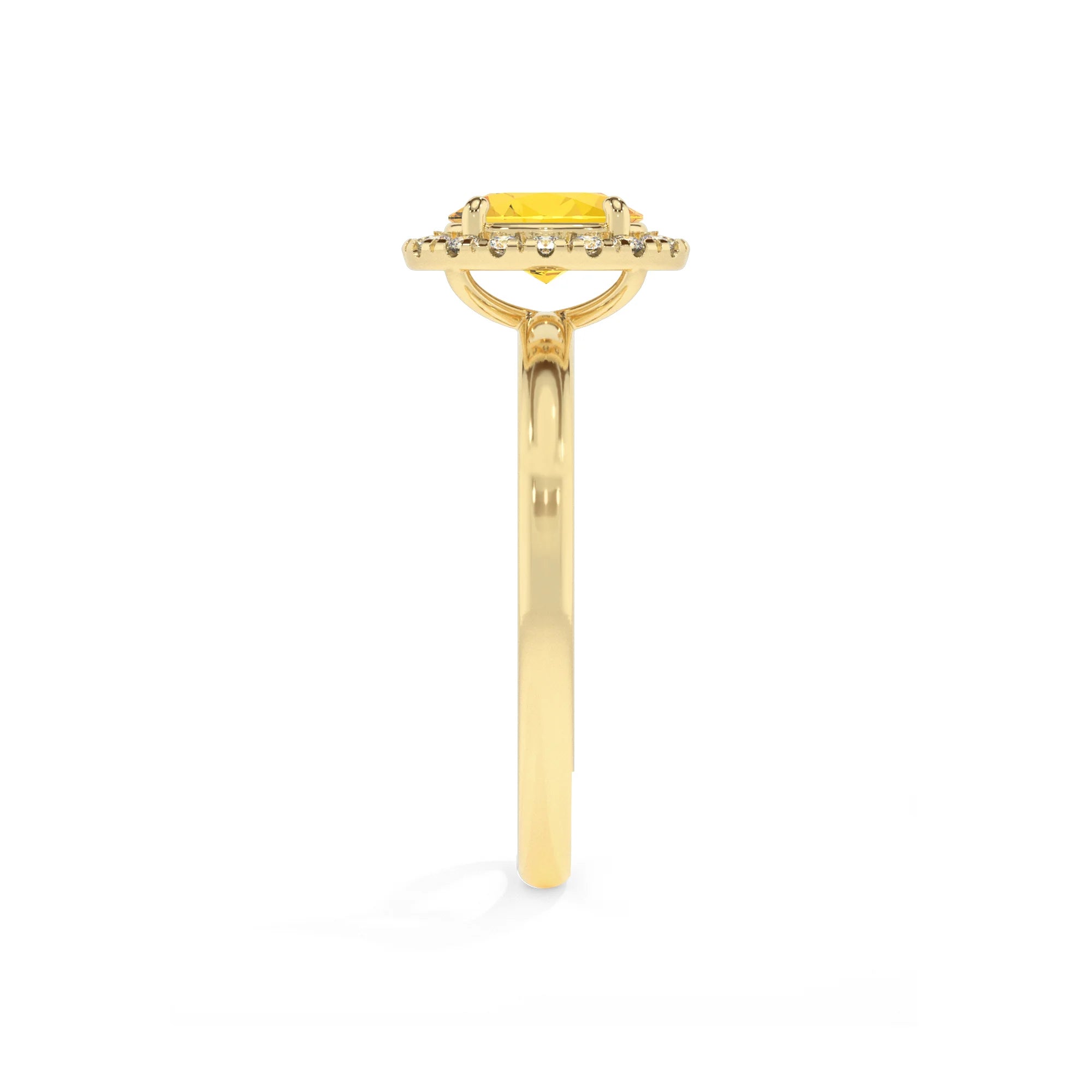 lab grown yellow-sapphire oval solitaire rings in yellow gold 