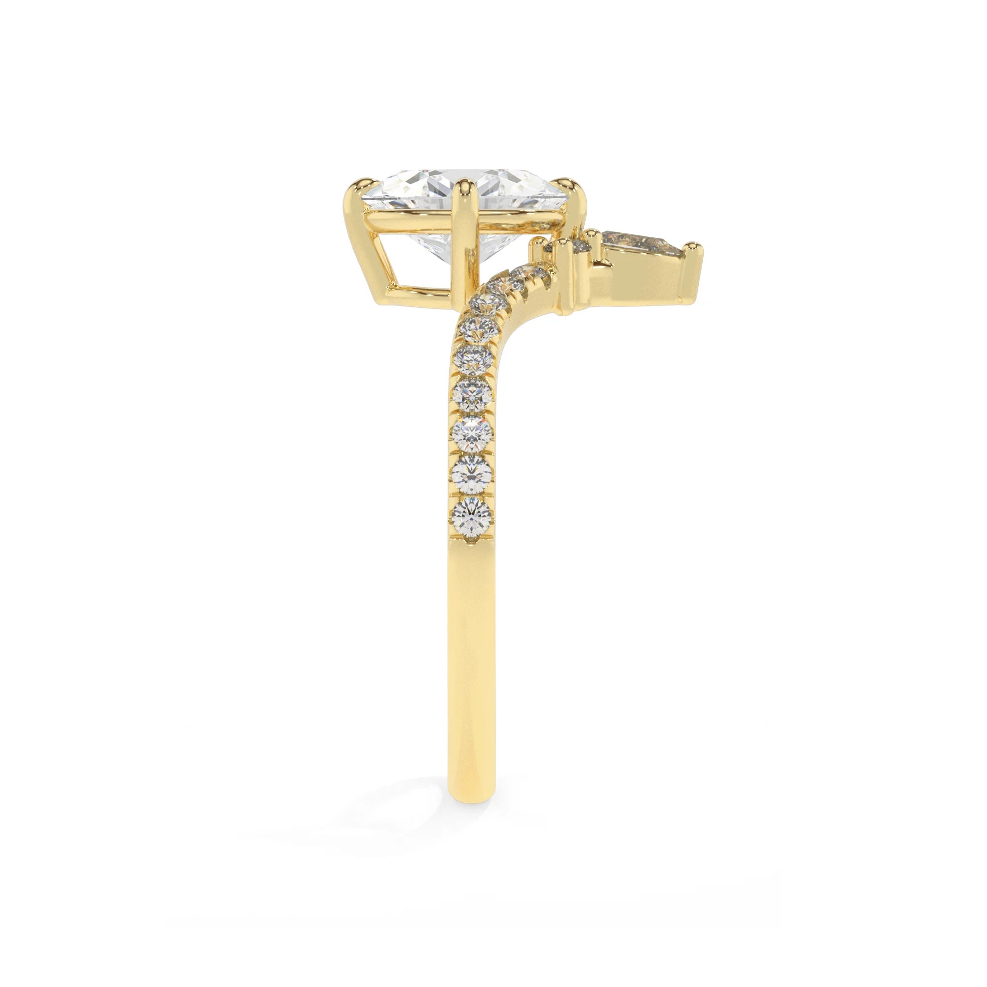 lab grown moissanite oval solitaire rings in yellow gold 