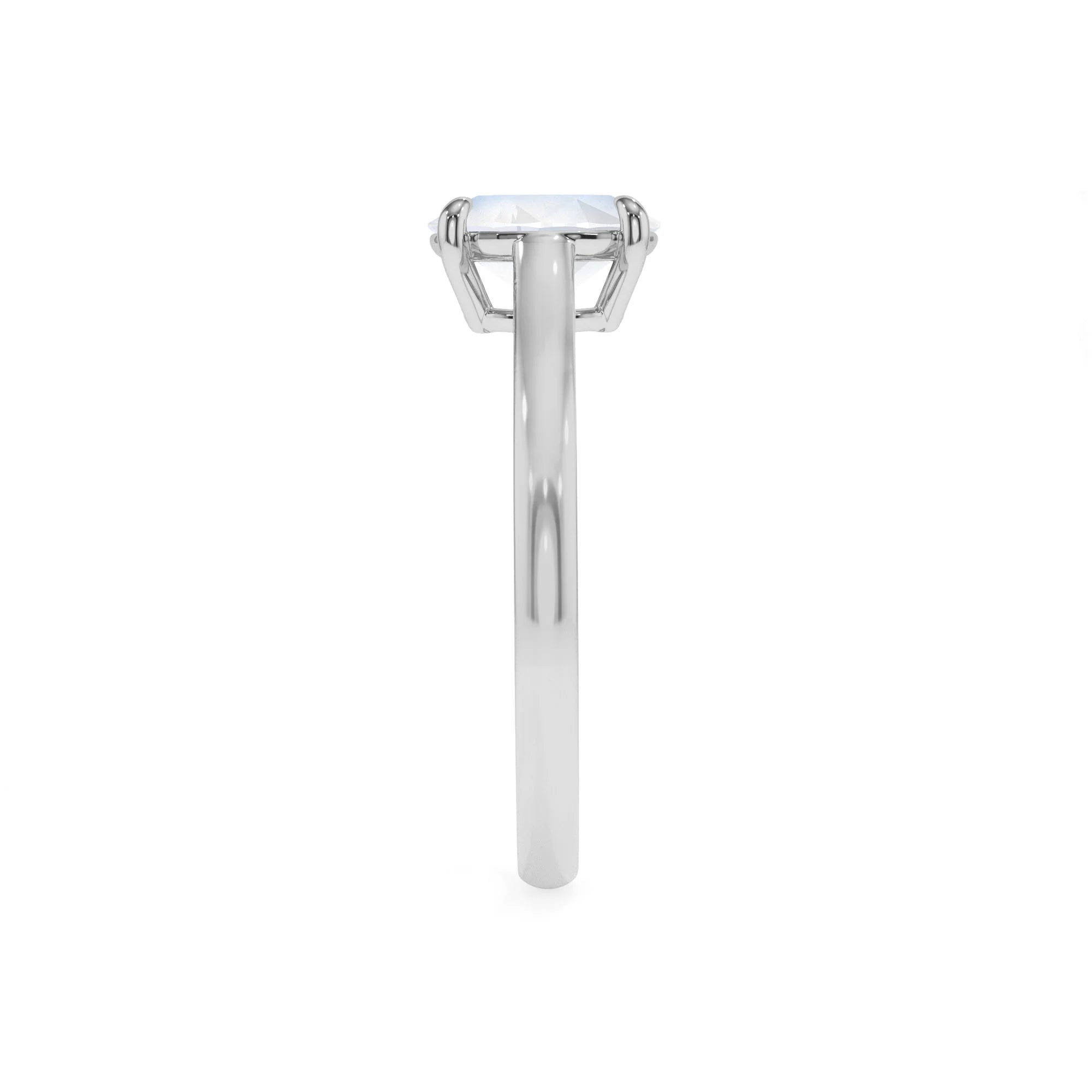 natural rainbow-moonstone oval solitaire rings in white gold 