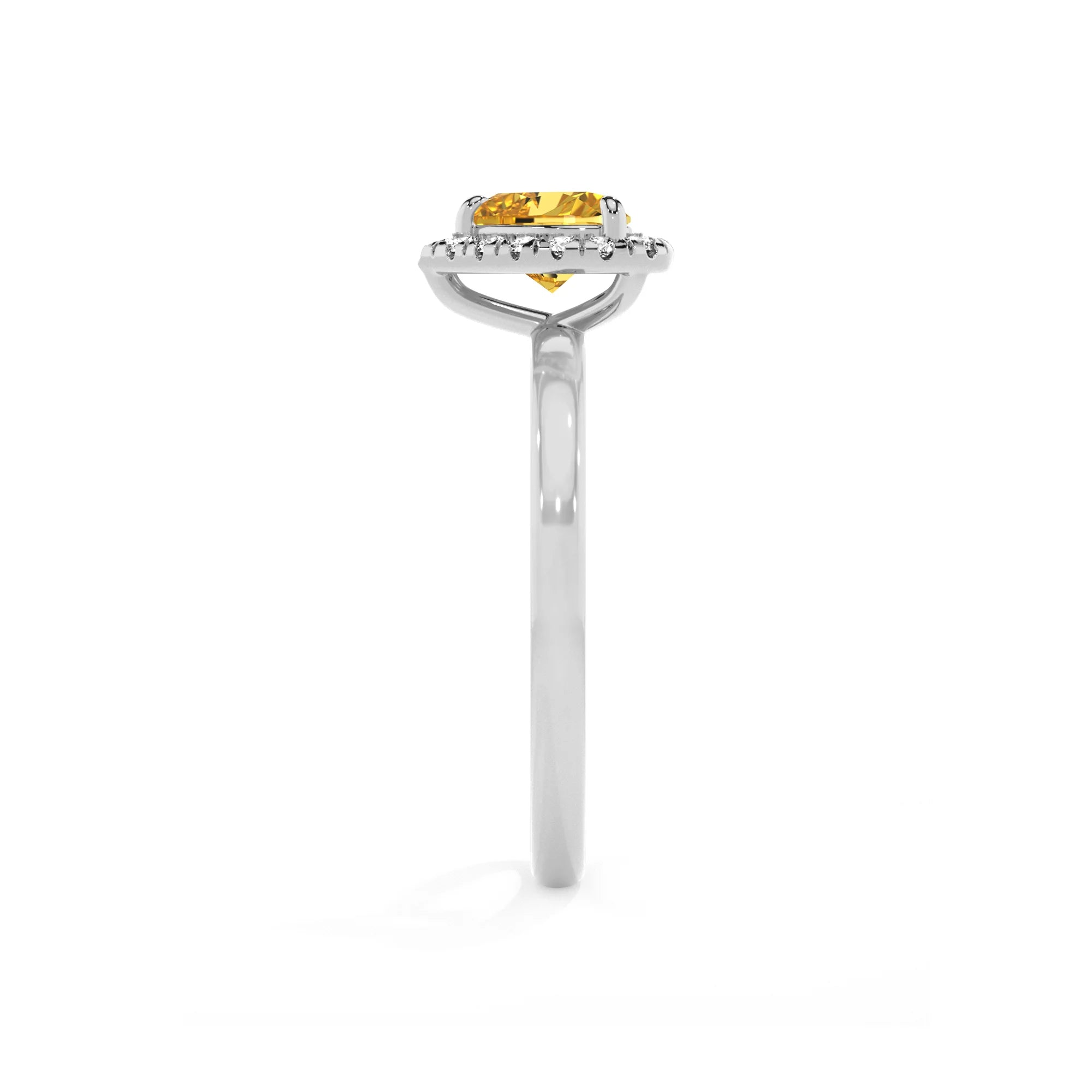 lab grown yellow-sapphire heart solitaire rings in sterling silver 