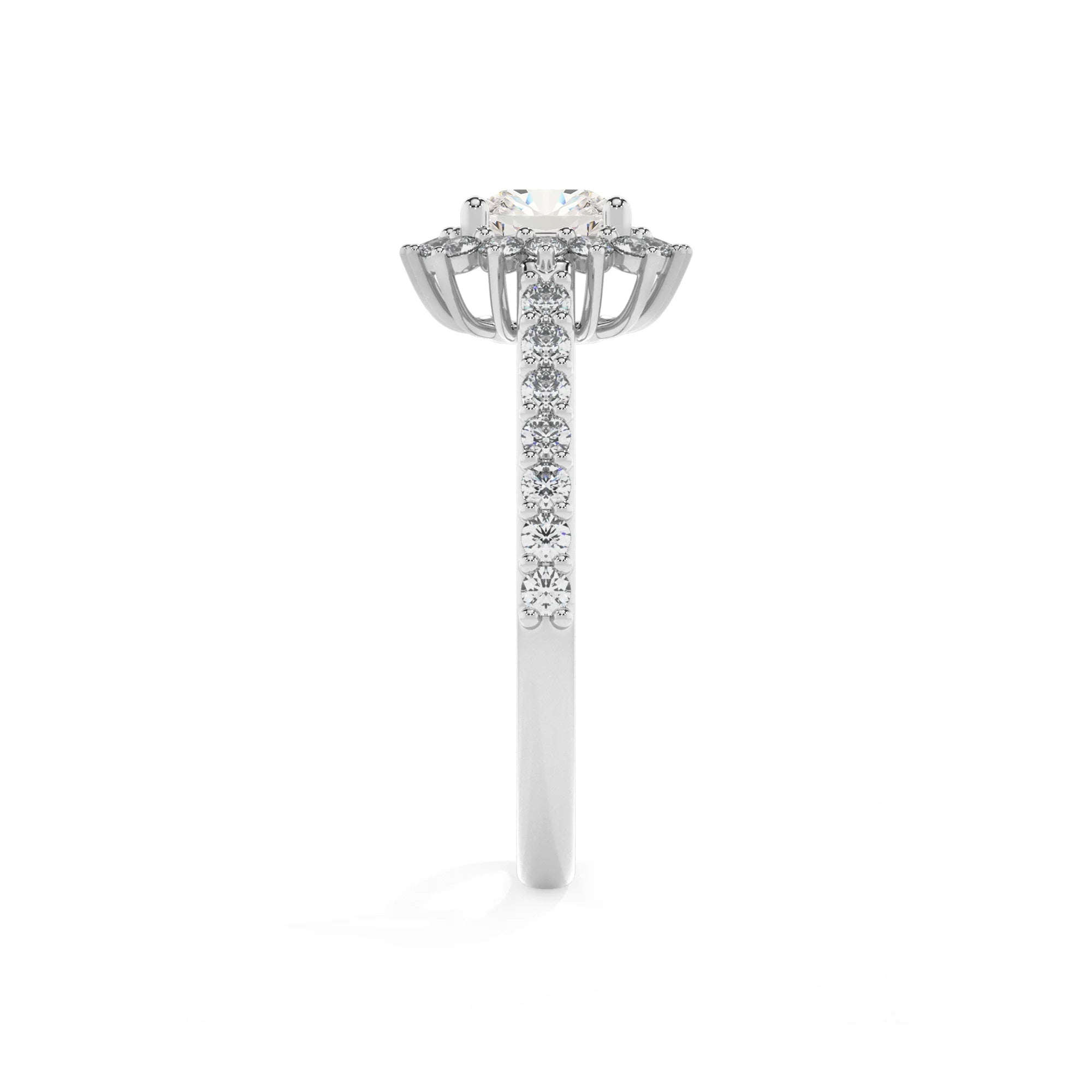lab grown moissanite cushion solitaire rings in sterling silver 
