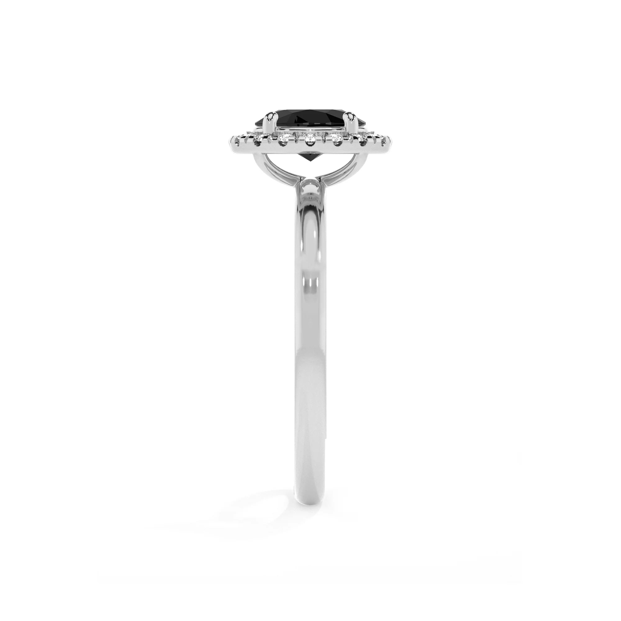 natural black-onyx oval solitaire rings in platinum 