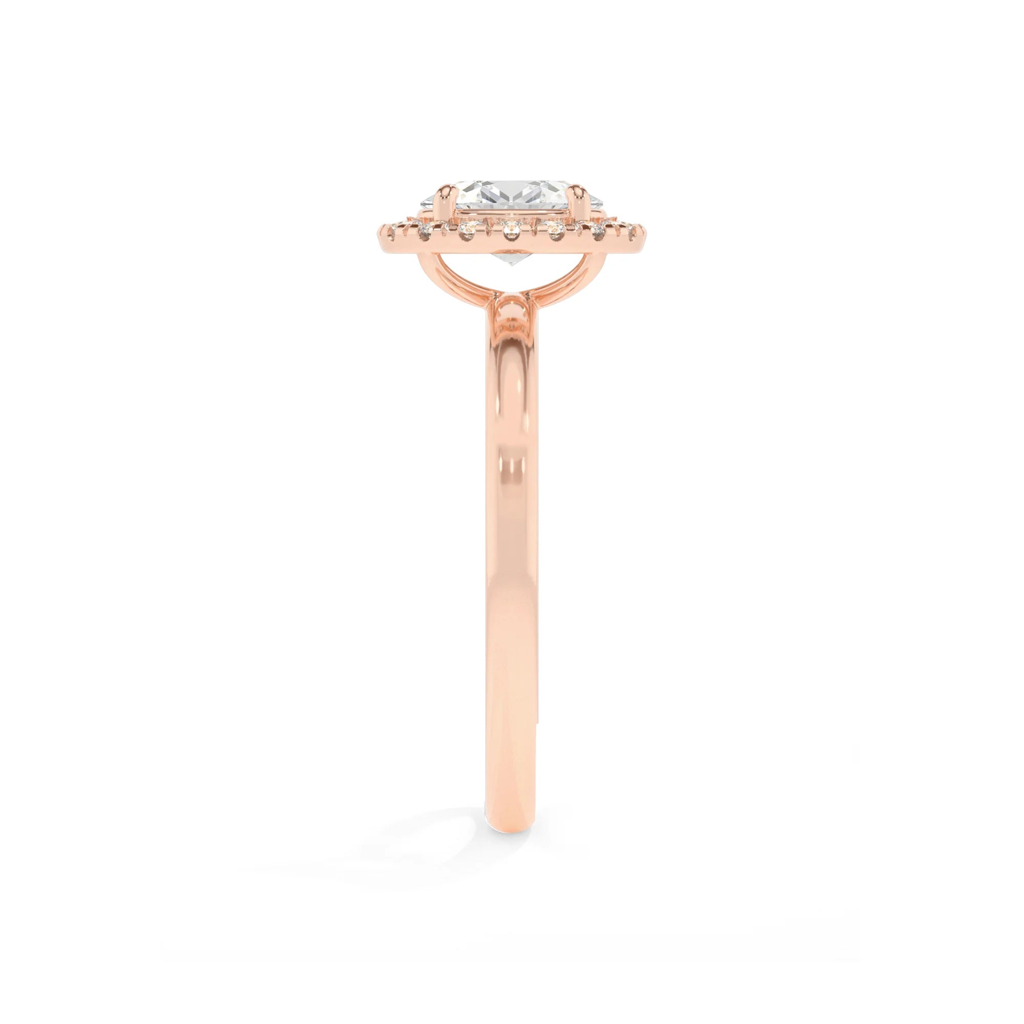 lab grown moissanite oval solitaire rings in rose gold 