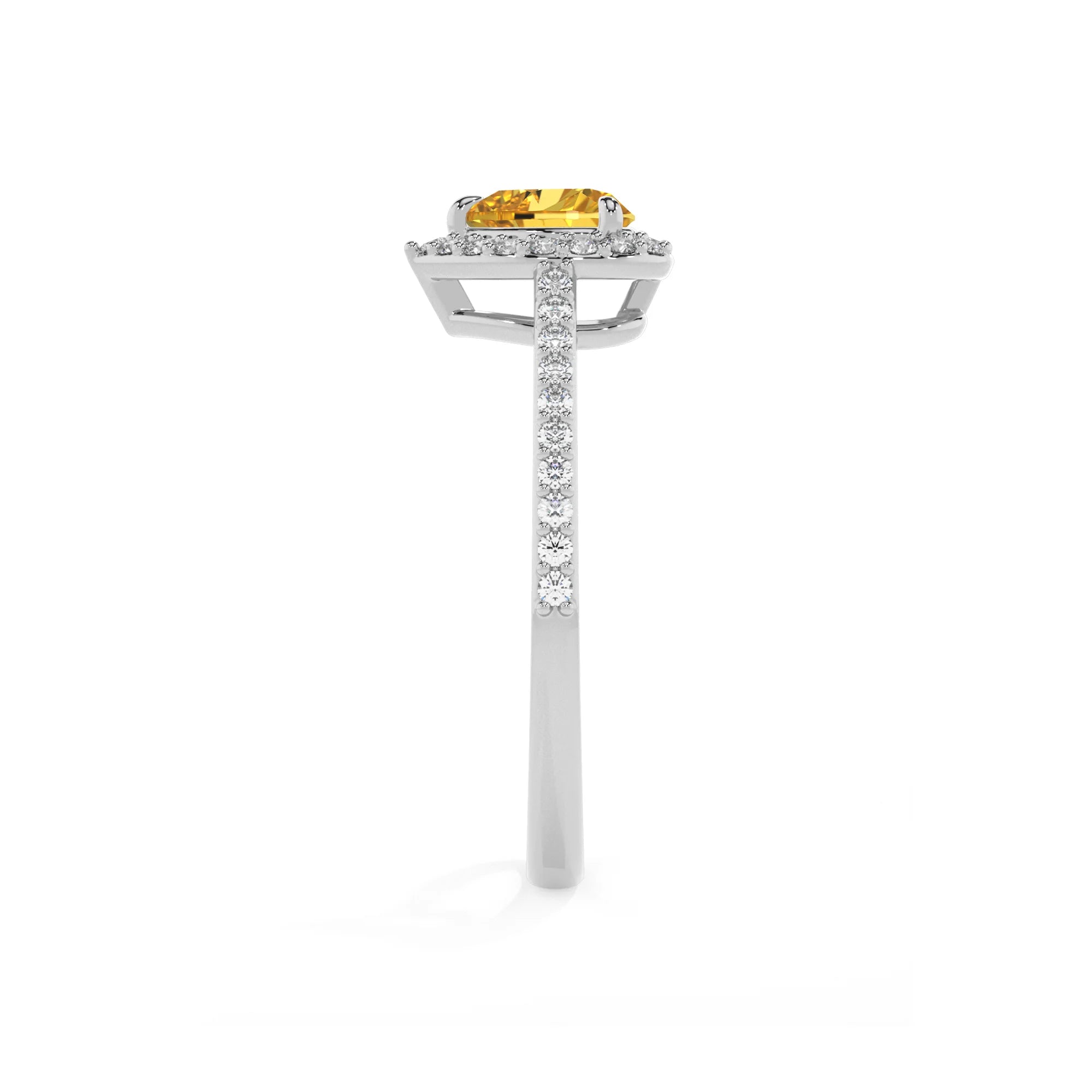 lab grown yellow-sapphire heart solitaire rings in sterling silver 