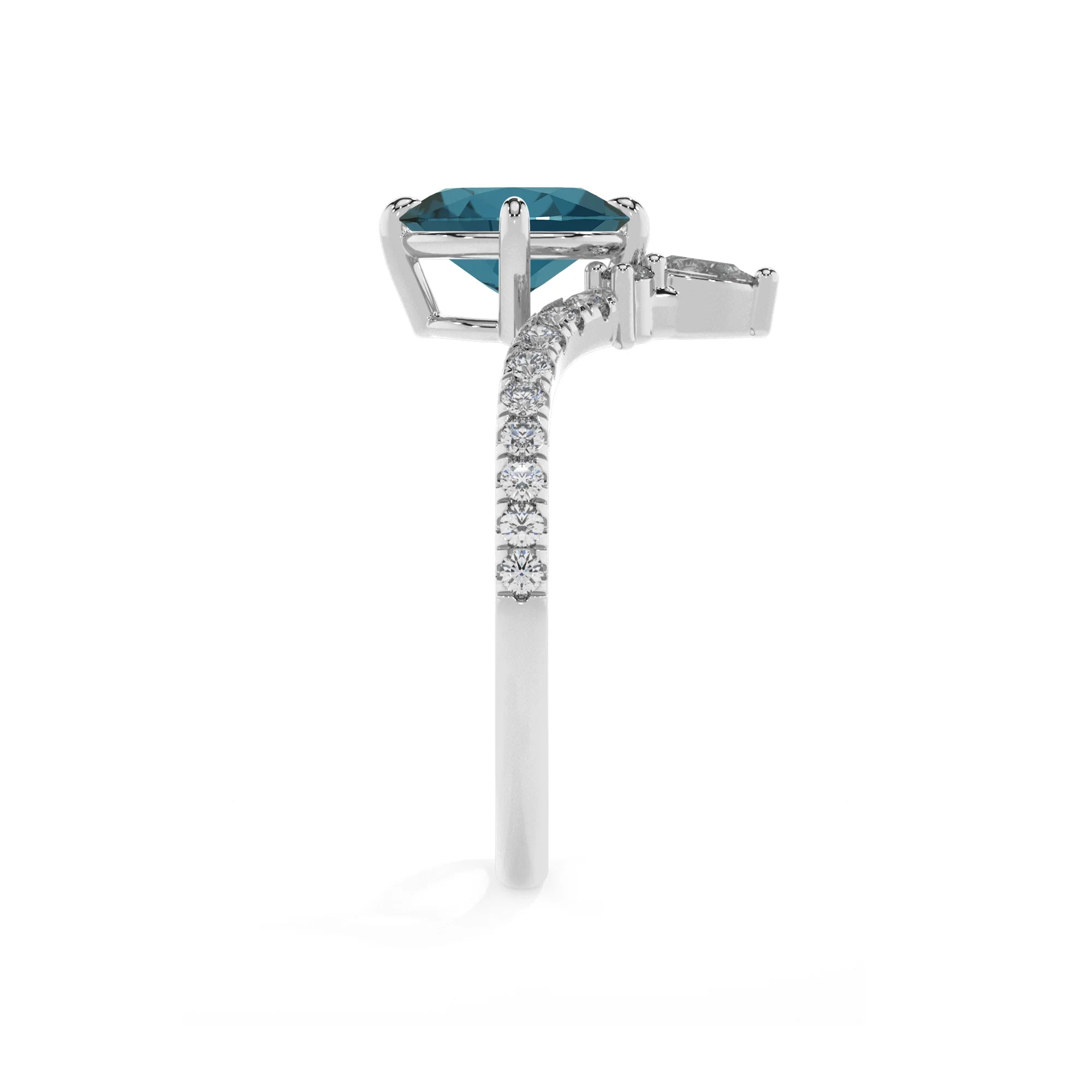 natural london-blue-topaz oval solitaire rings in platinum 