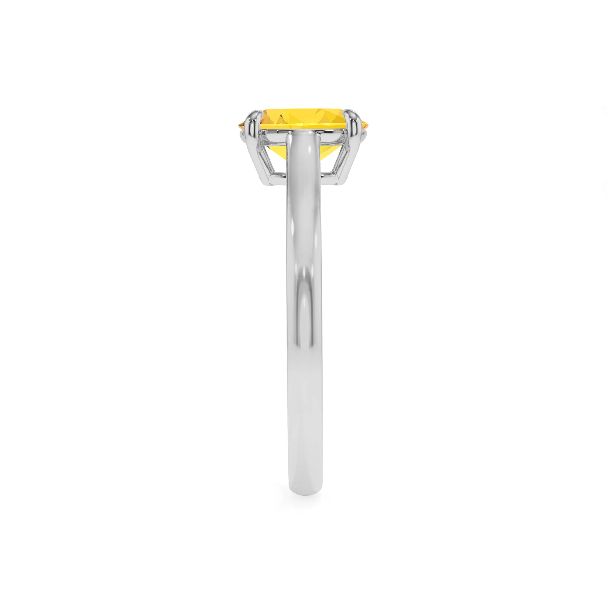 lab grown yellow-sapphire oval solitaire rings in platinum 