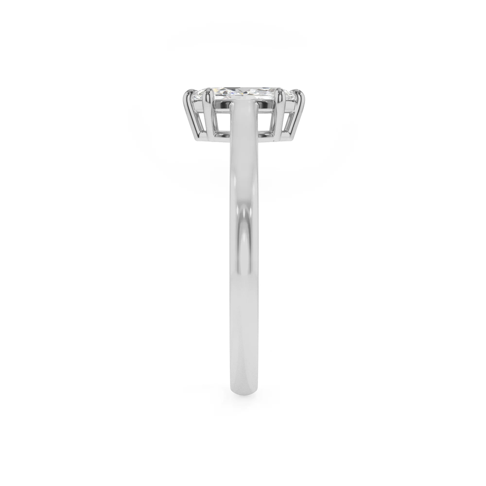 lab grown moissanite marquise solitaire rings in white gold 
