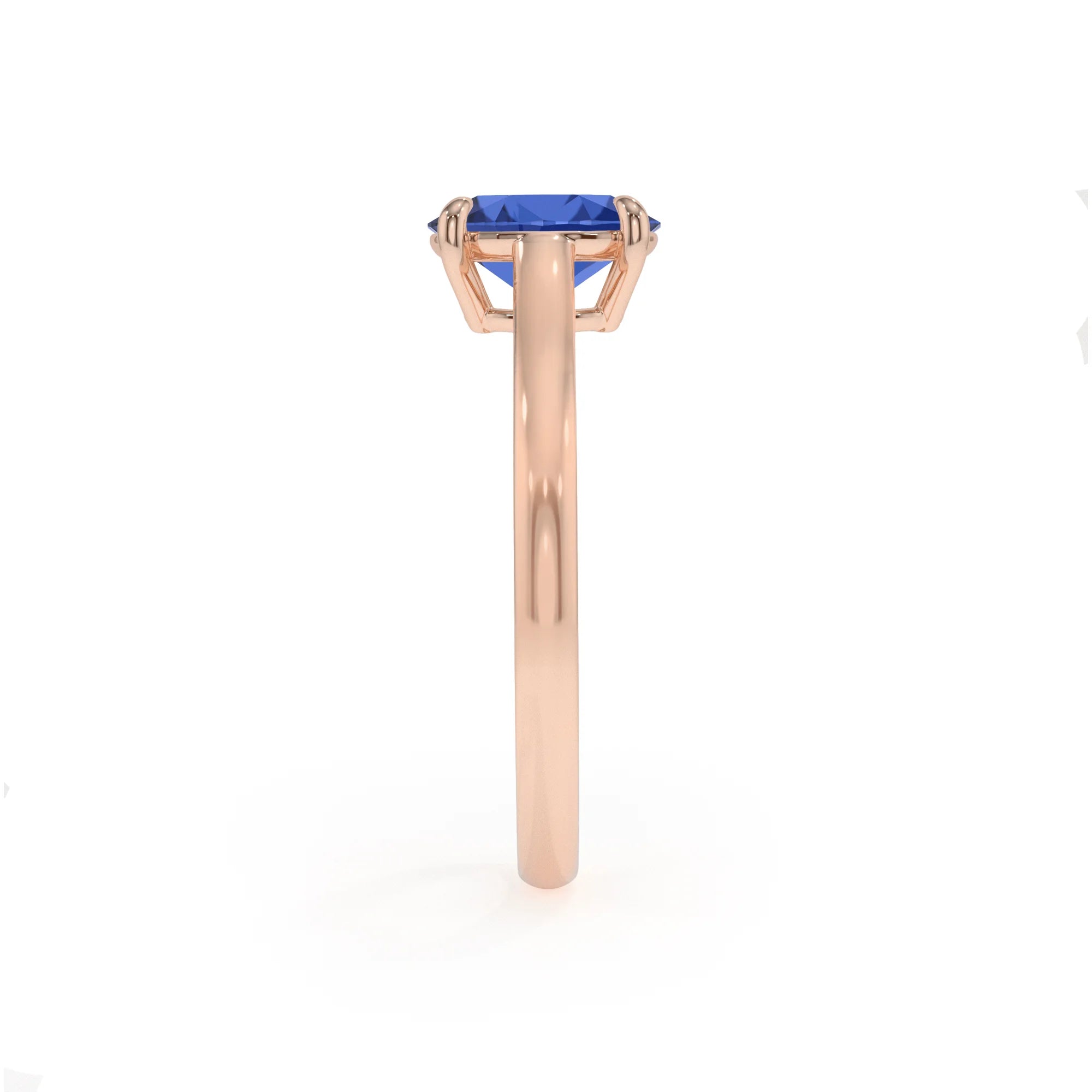 lab grown blue-sapphire oval solitaire rings in rose gold 