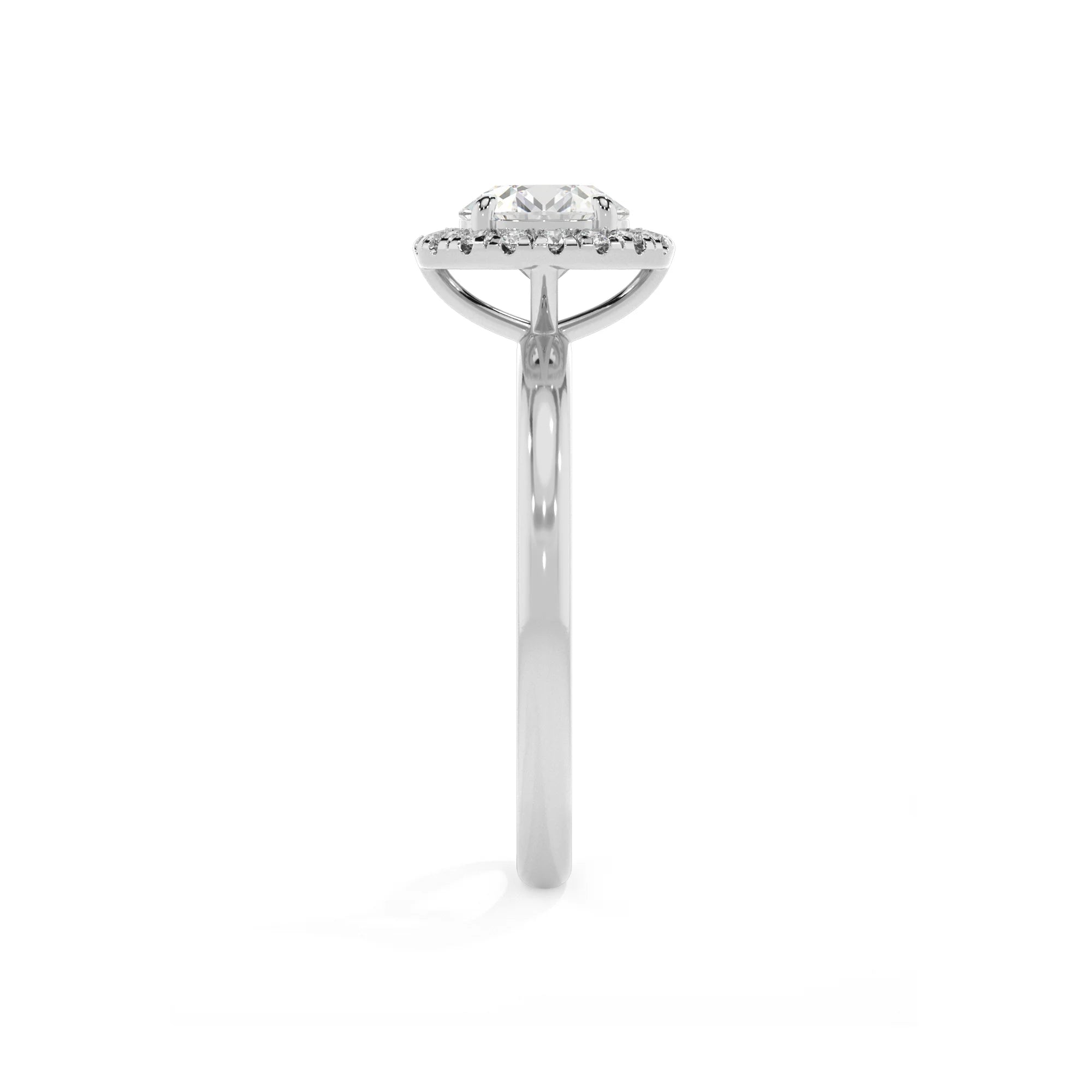 lab grown moissanite round solitaire rings in platinum 
