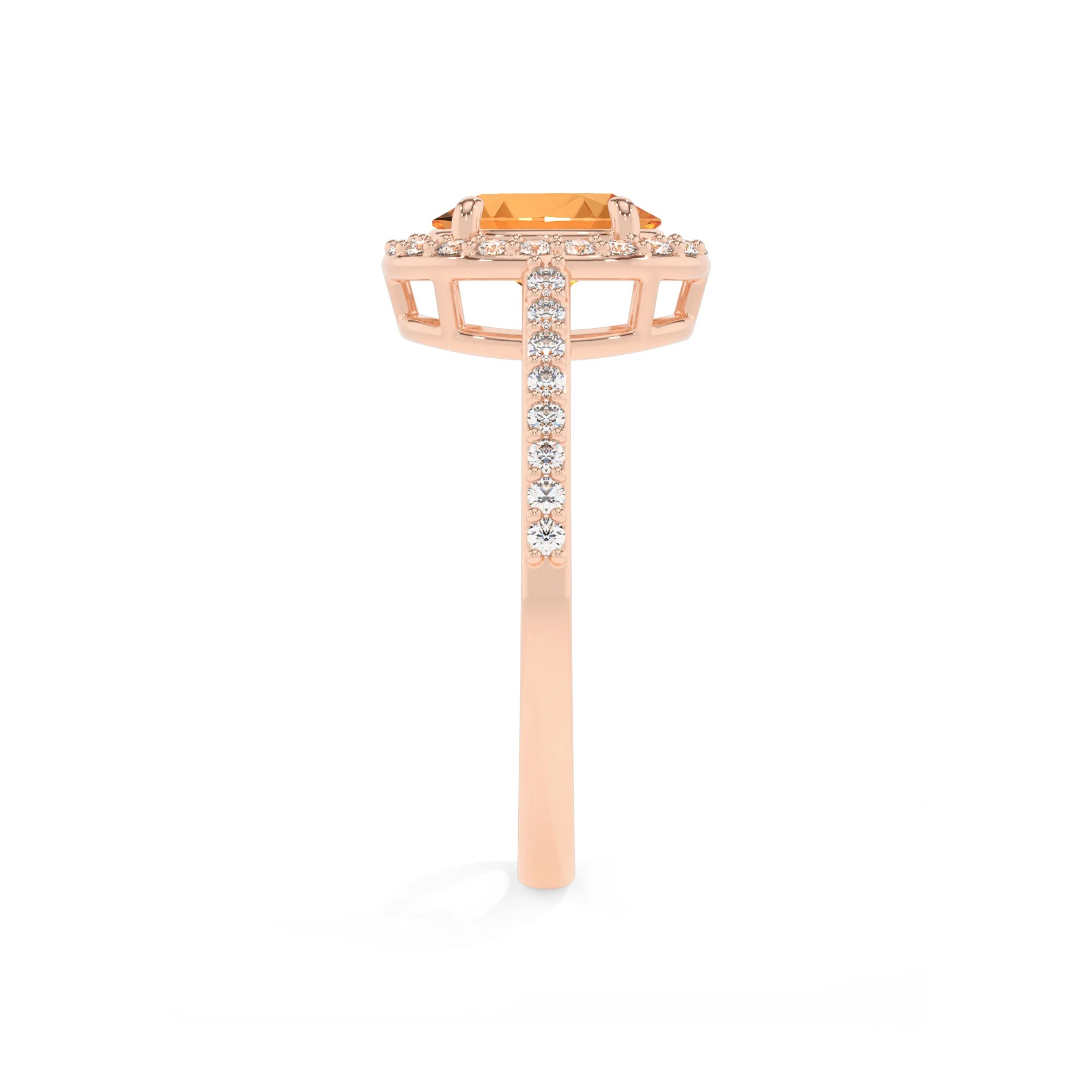 lab grown citrine oval solitaire rings in rose gold 