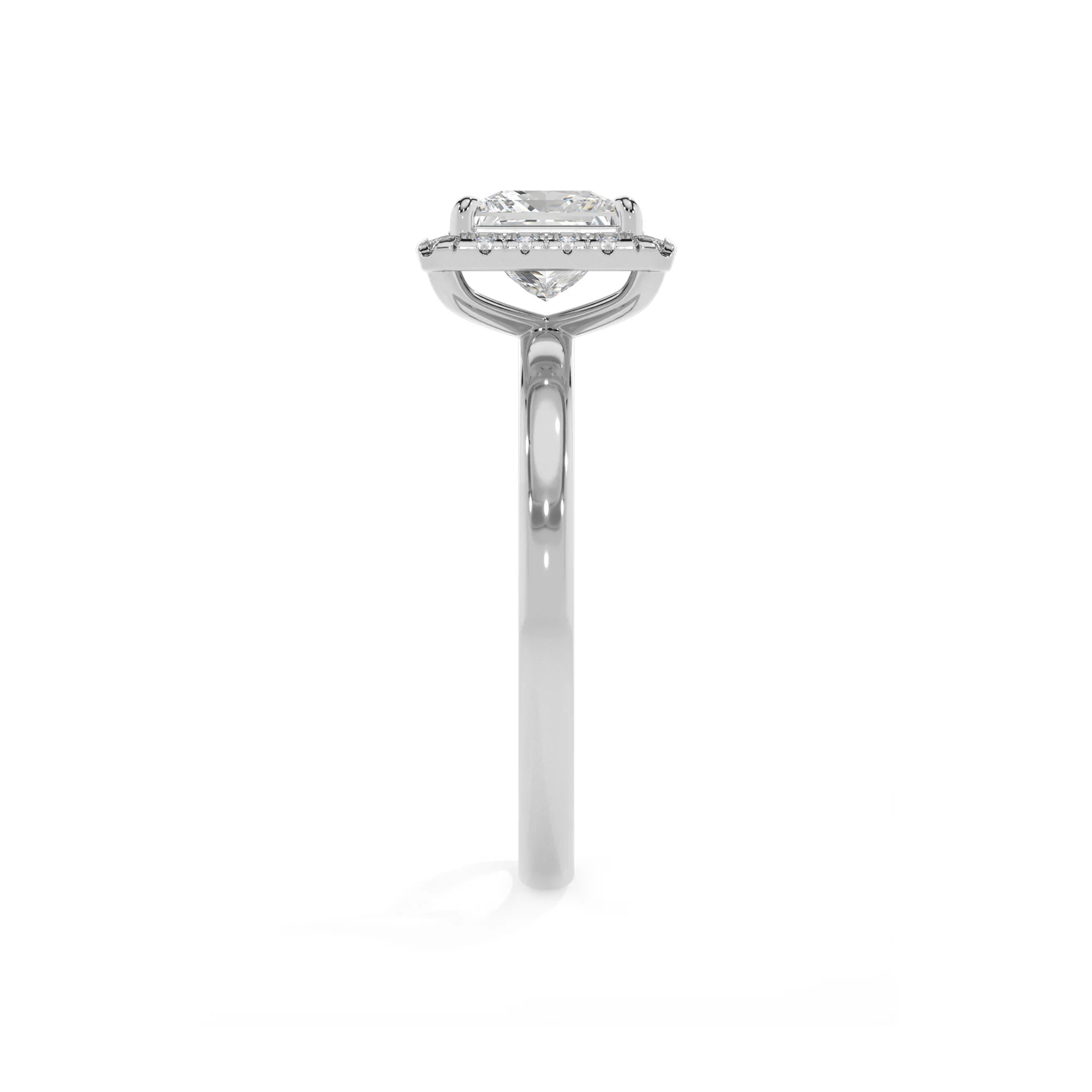 lab grown moissanite princess solitaire rings in sterling silver 