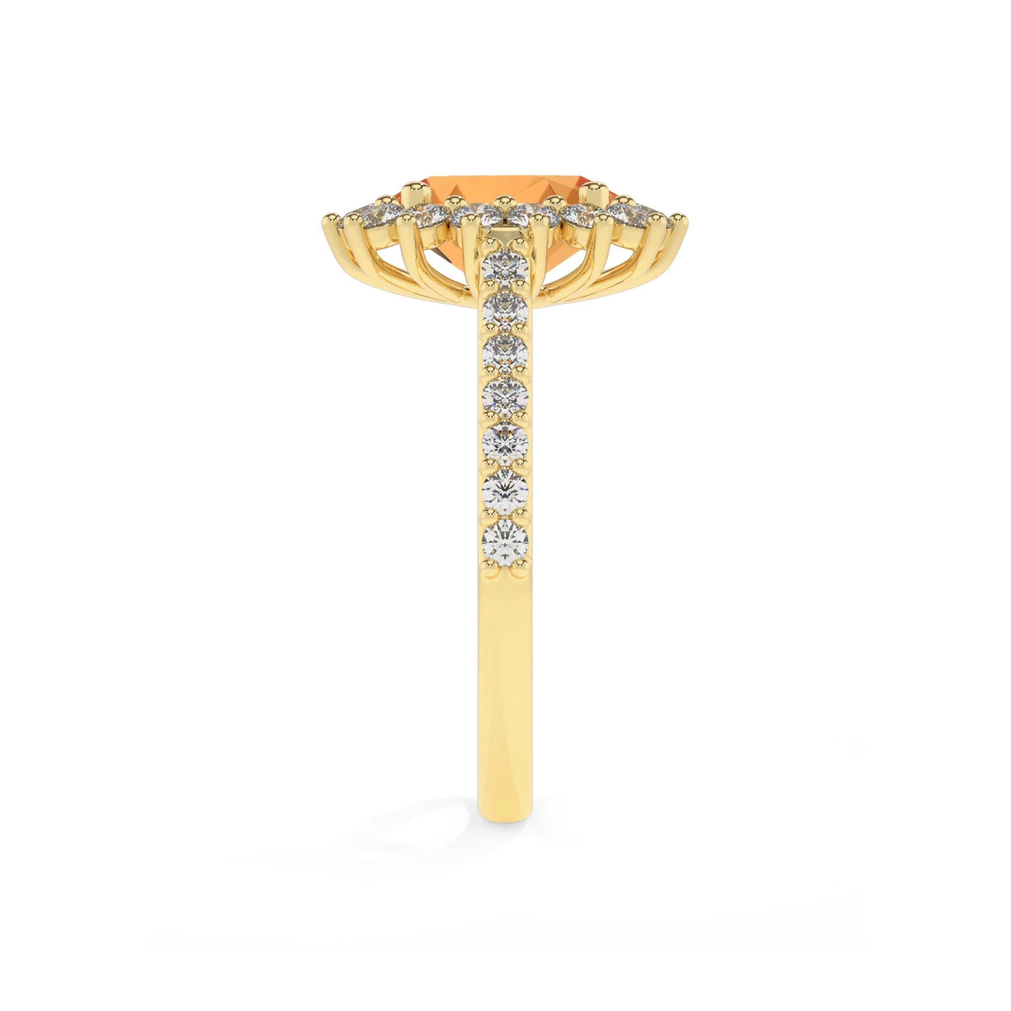 lab grown citrine oval solitaire rings in yellow gold 