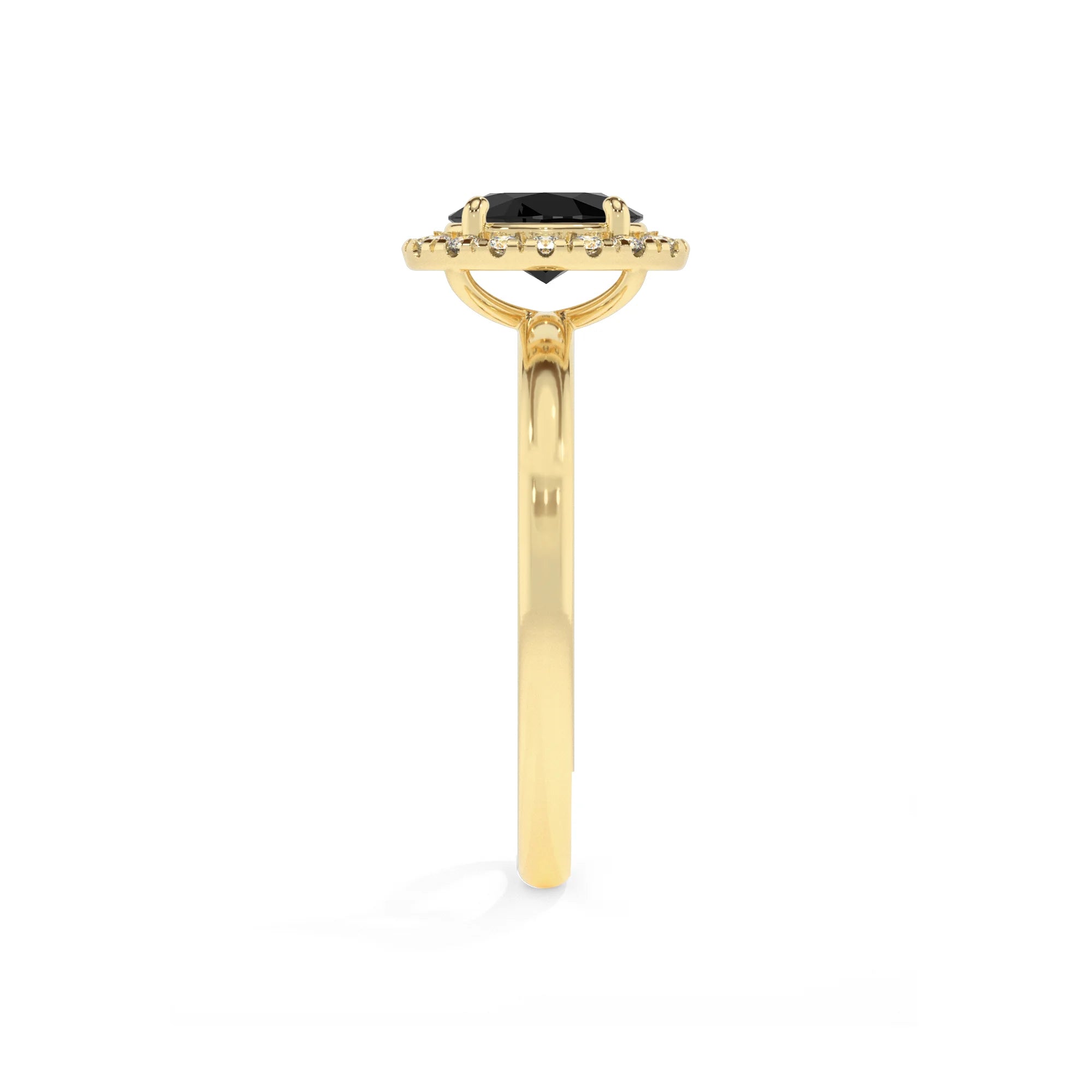natural black-onyx oval solitaire rings in yellow gold 