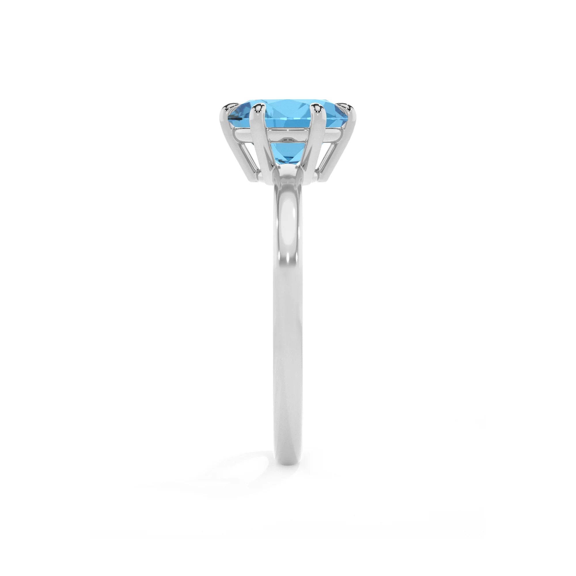 natural swiss-blue-topaz round solitaire rings in white gold 