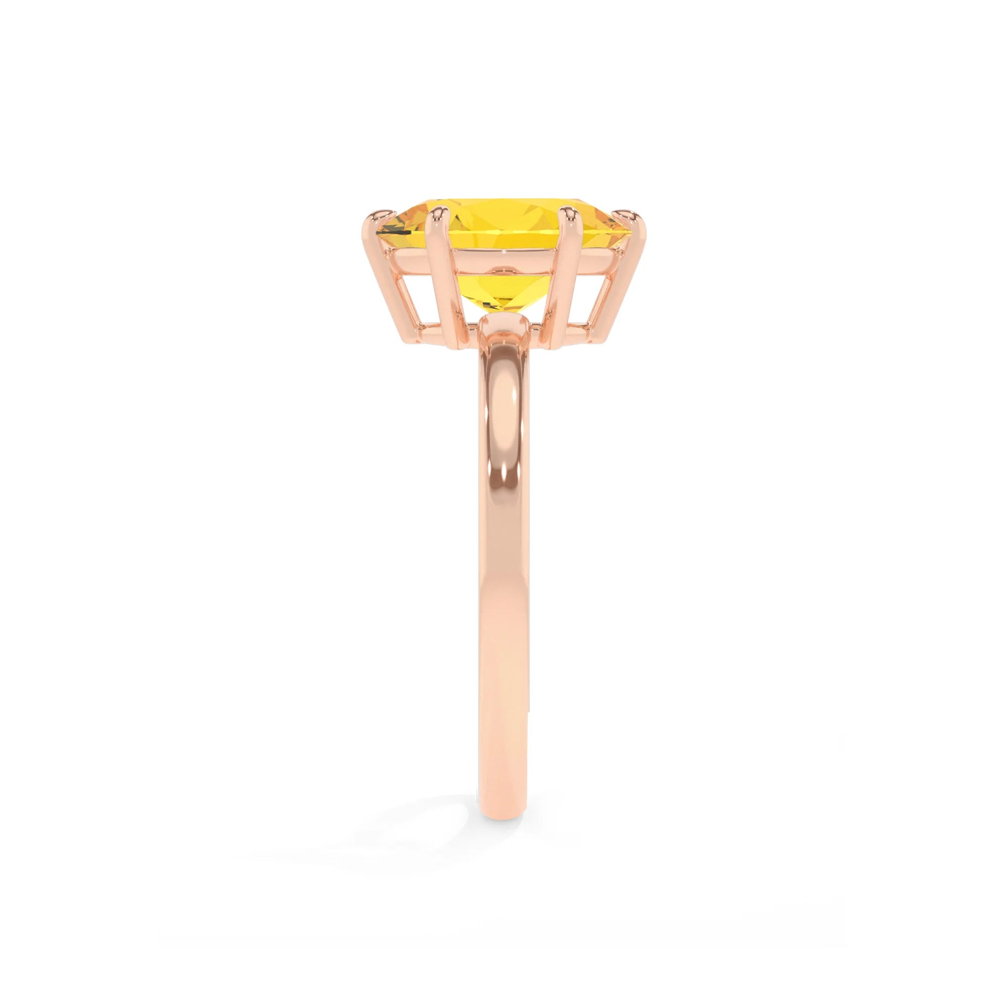 lab grown yellow-sapphire oval solitaire rings in rose gold 