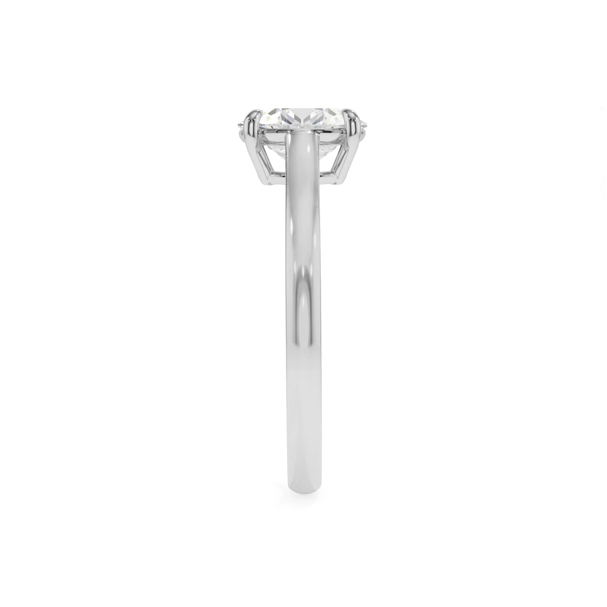 lab grown moissanite oval solitaire rings in platinum 