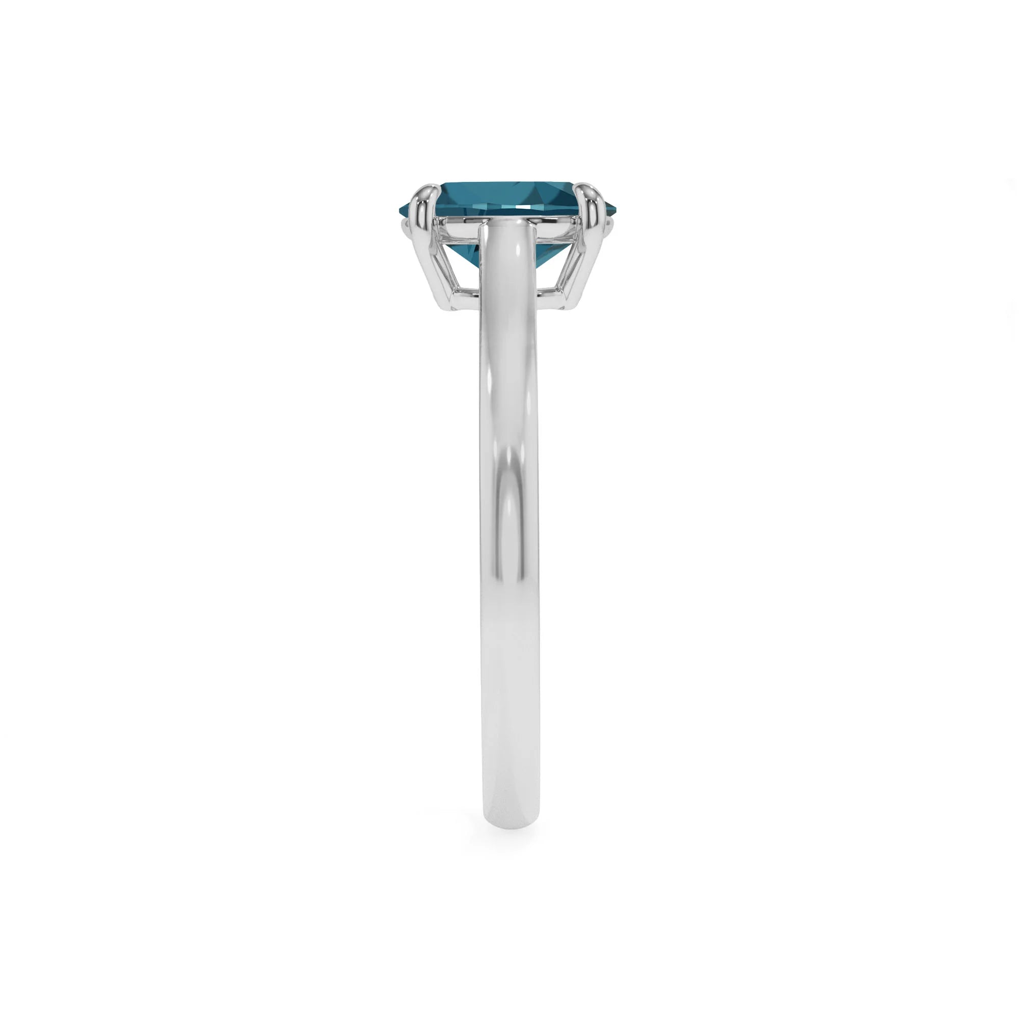 natural london-blue-topaz oval solitaire rings in sterling silver 