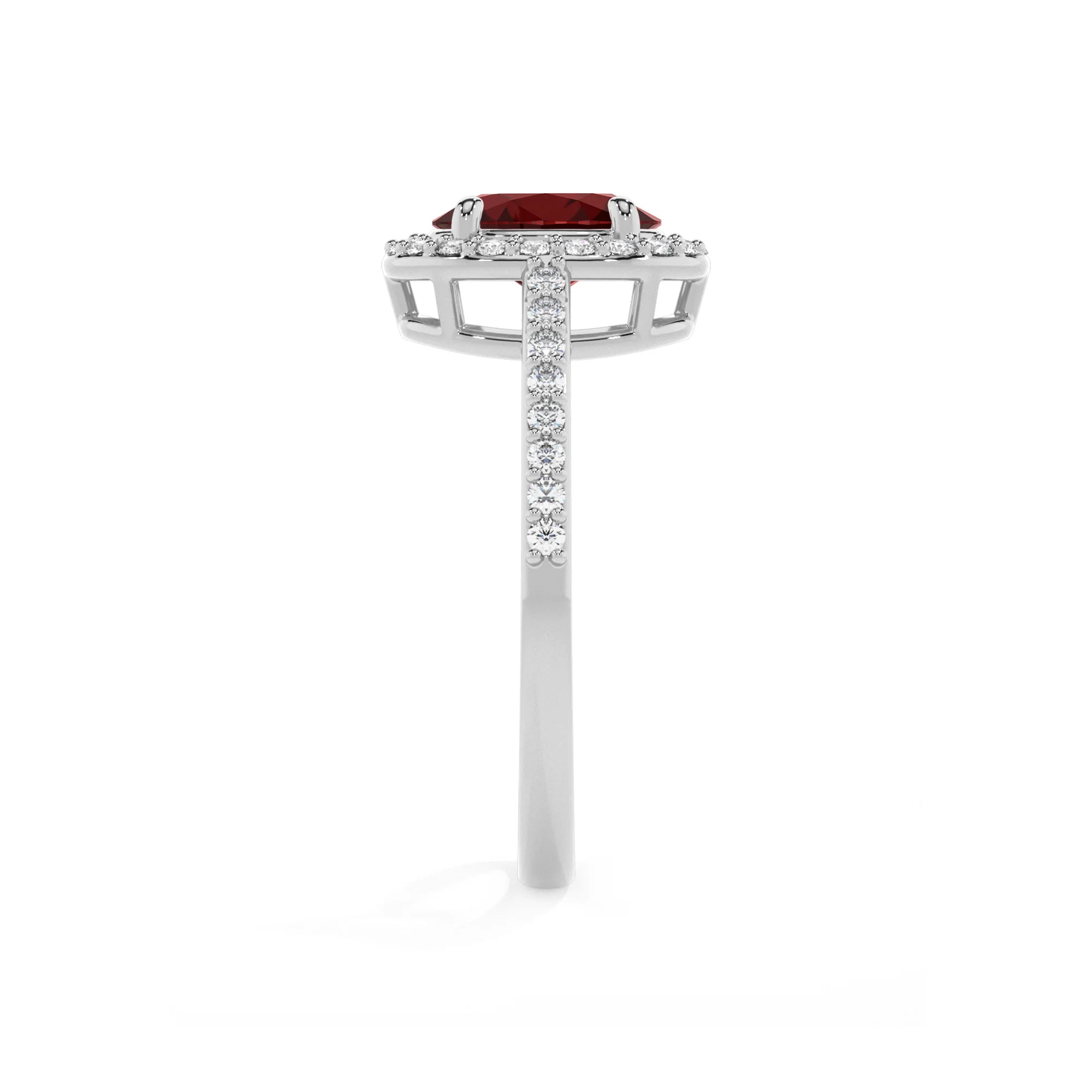 natural garnet oval solitaire rings in sterling silver 
