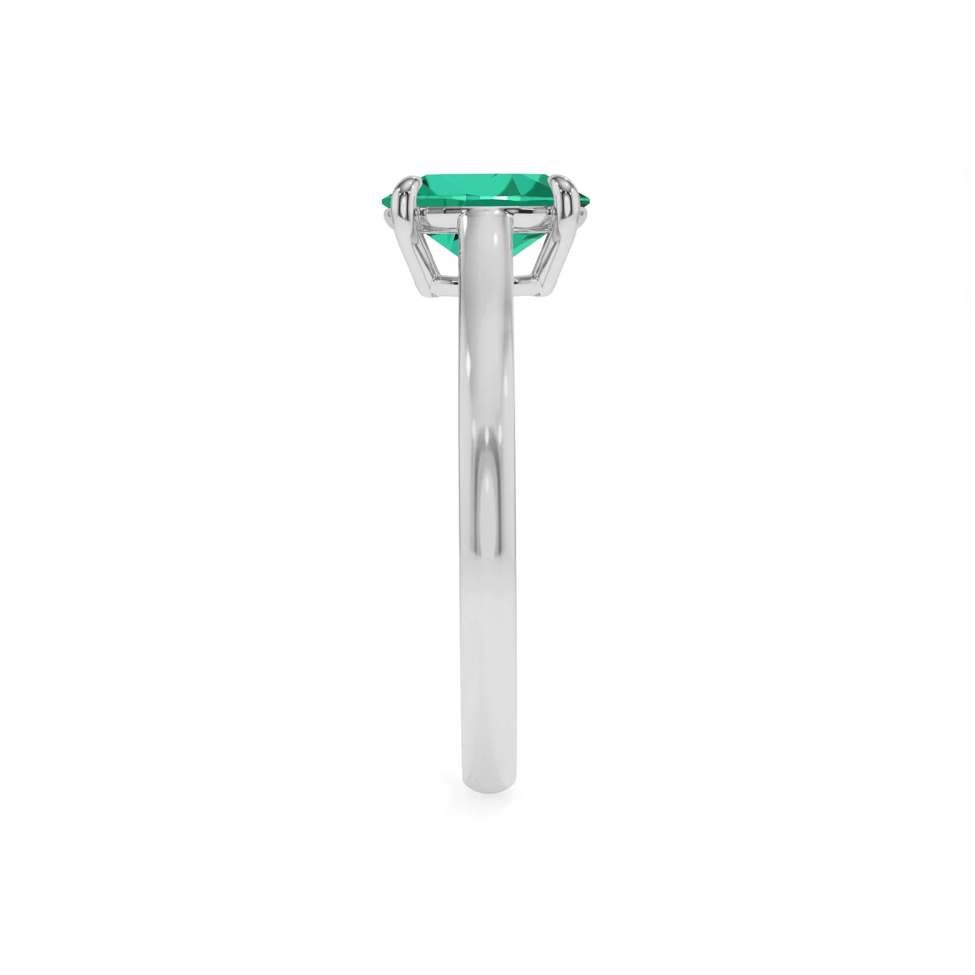 lab grown emerald oval solitaire rings in white gold 