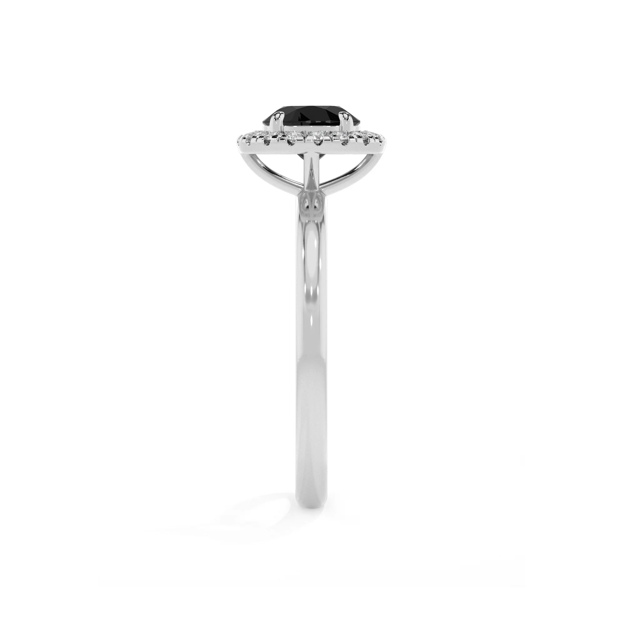 natural black-onyx round solitaire rings in sterling silver 