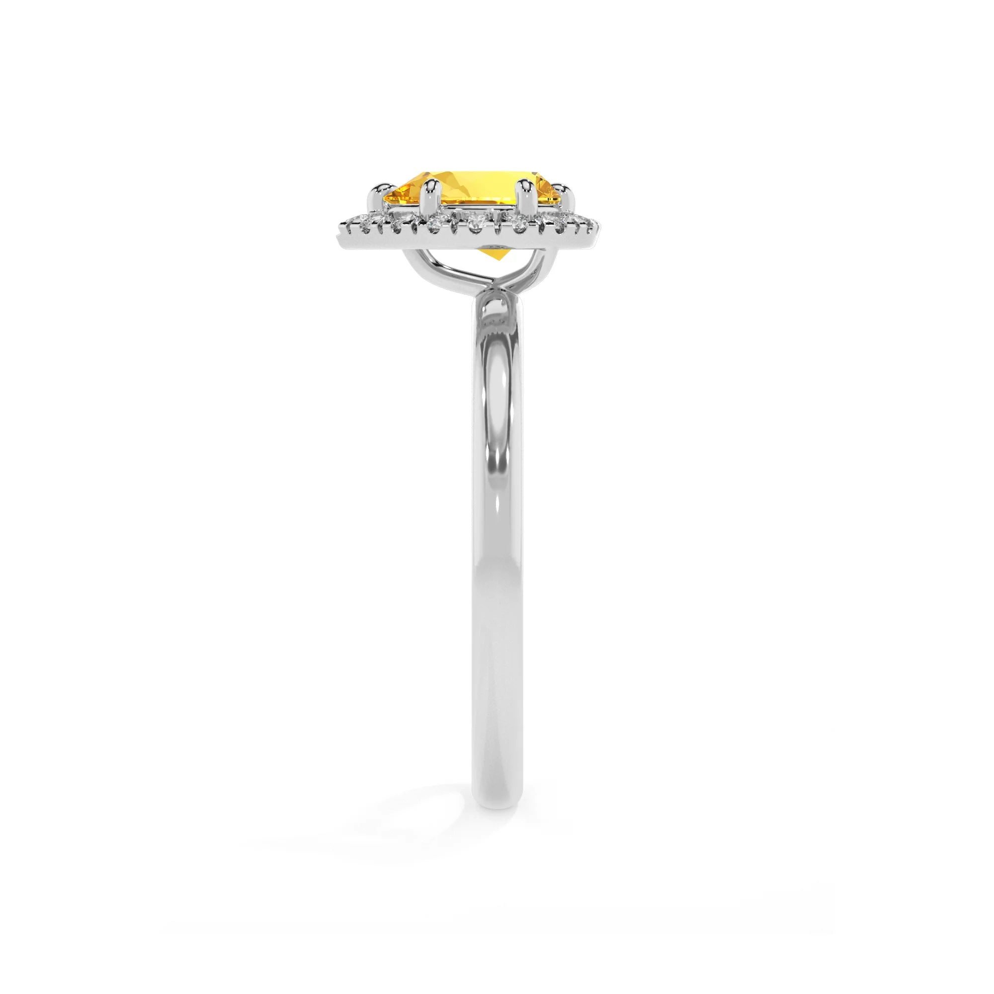 lab grown yellow-sapphire pear solitaire rings in platinum 