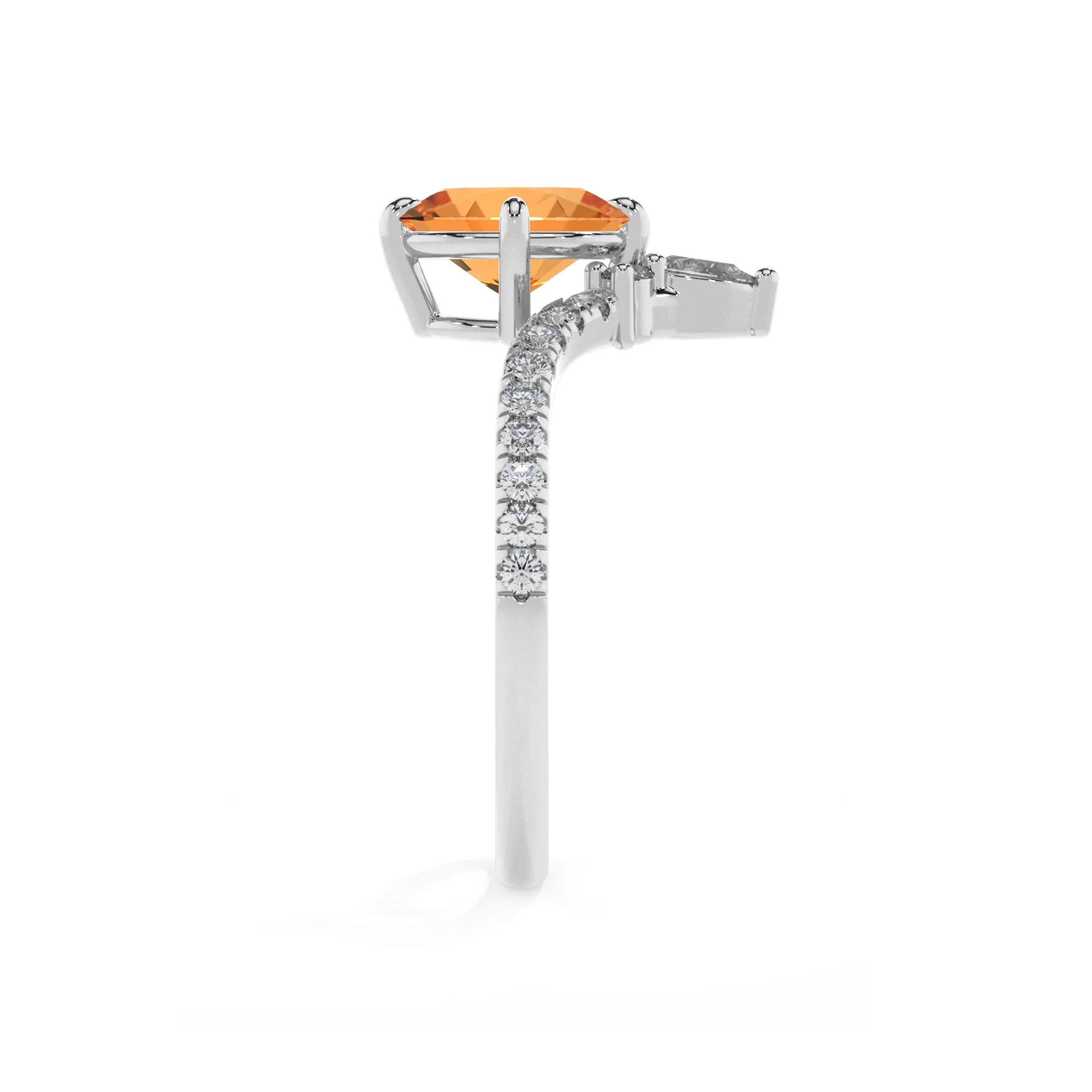 lab grown citrine oval solitaire rings in sterling silver 