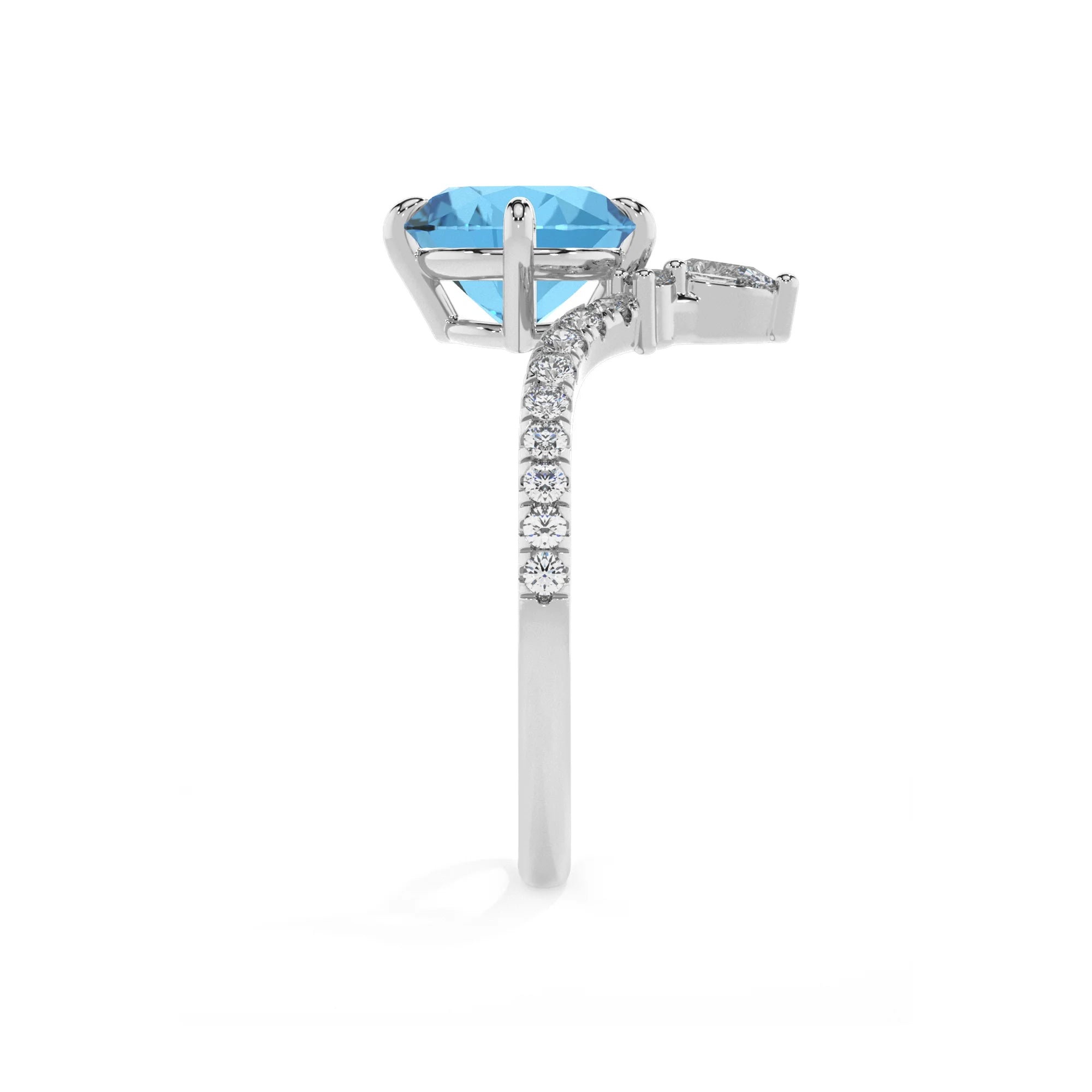 natural swiss-blue-topaz round solitaire rings in white gold 