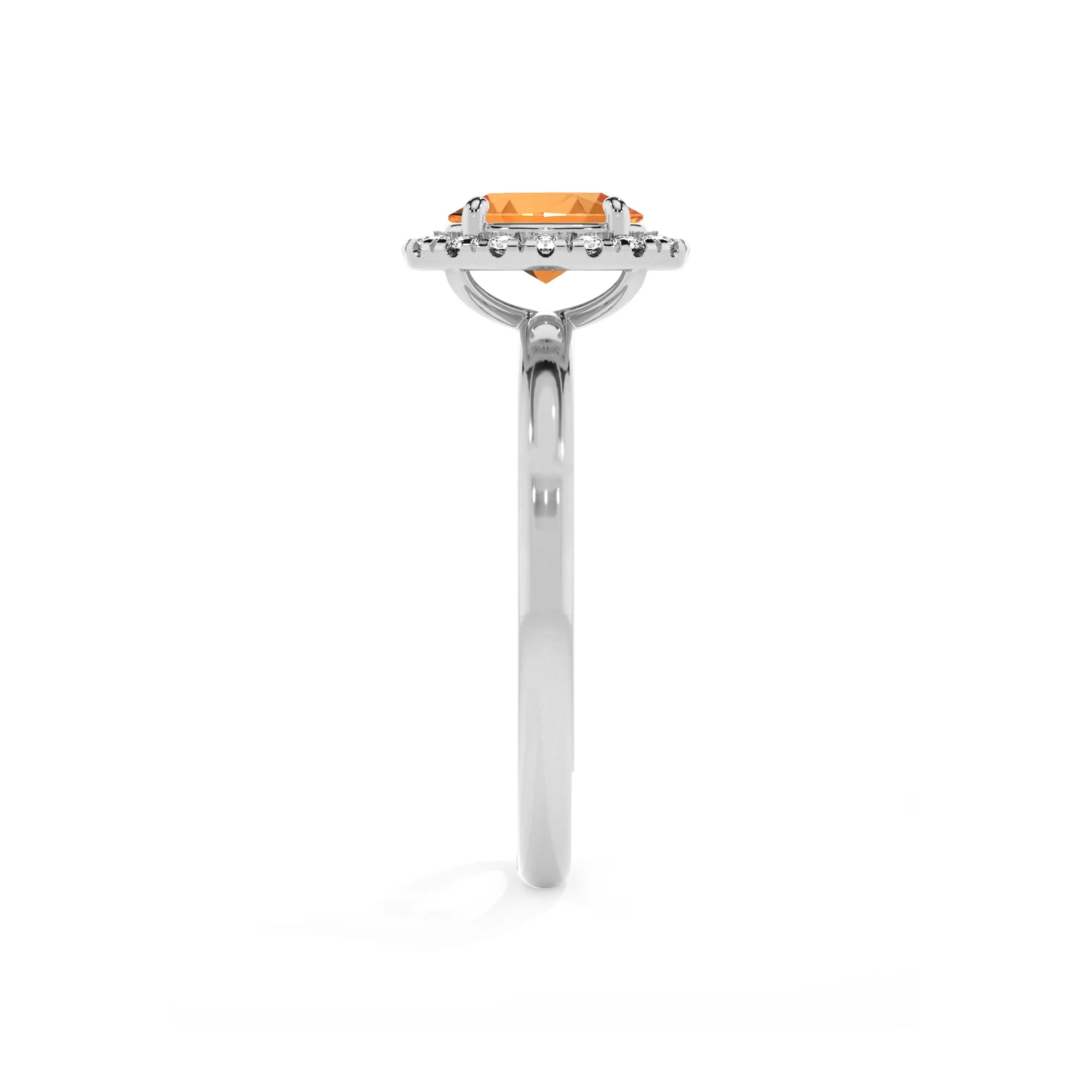 lab grown citrine oval solitaire rings in white gold 