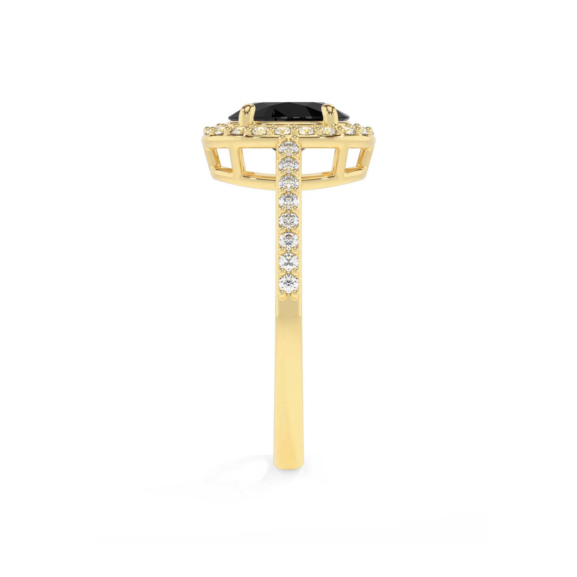 natural black-onyx oval solitaire rings in yellow gold 