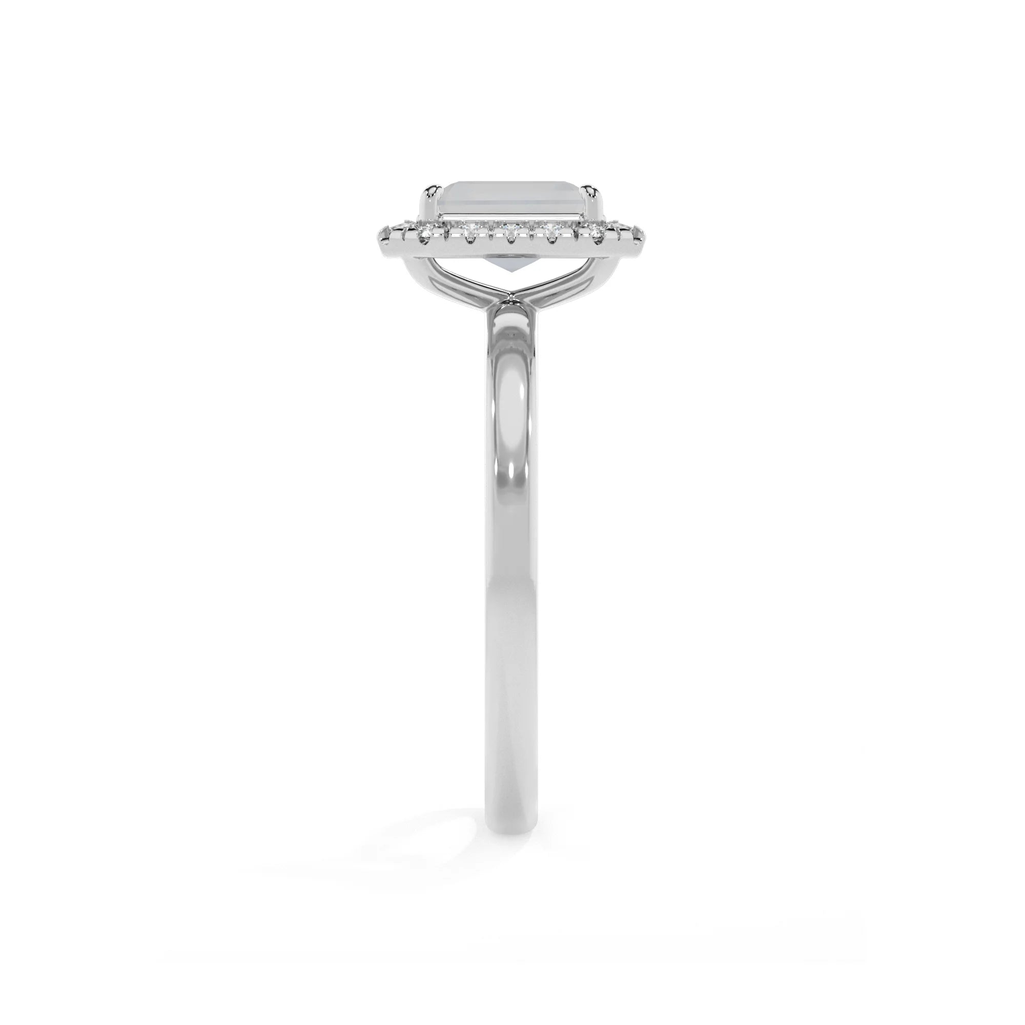 natural rainbow-moonstone emerald cut solitaire rings in sterling silver 