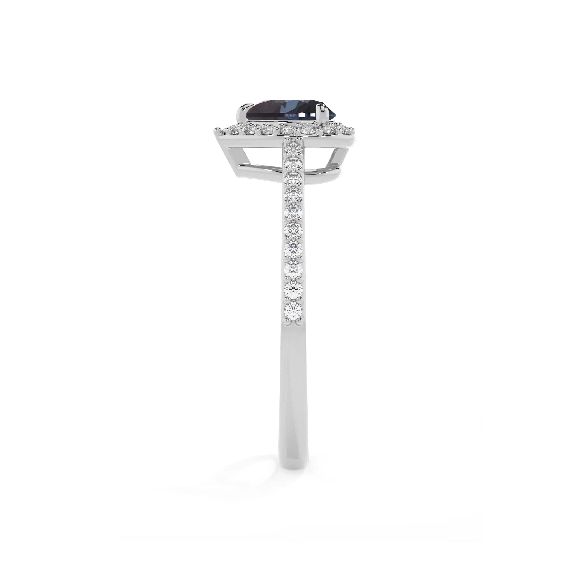 lab grown alexandrite heart solitaire rings in platinum 