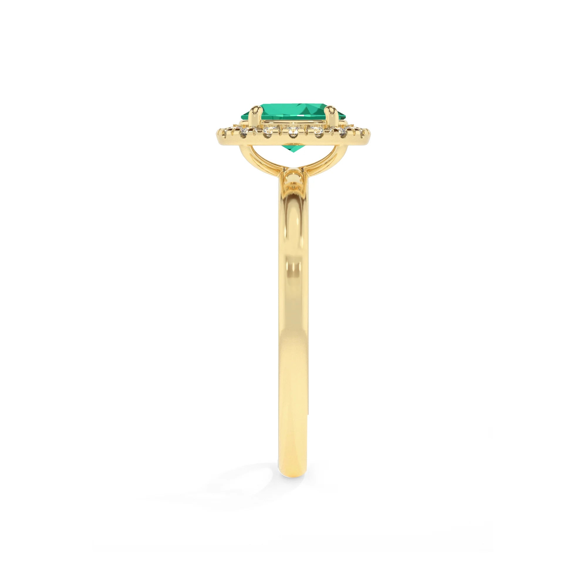 lab grown emerald oval solitaire rings in yellow gold 