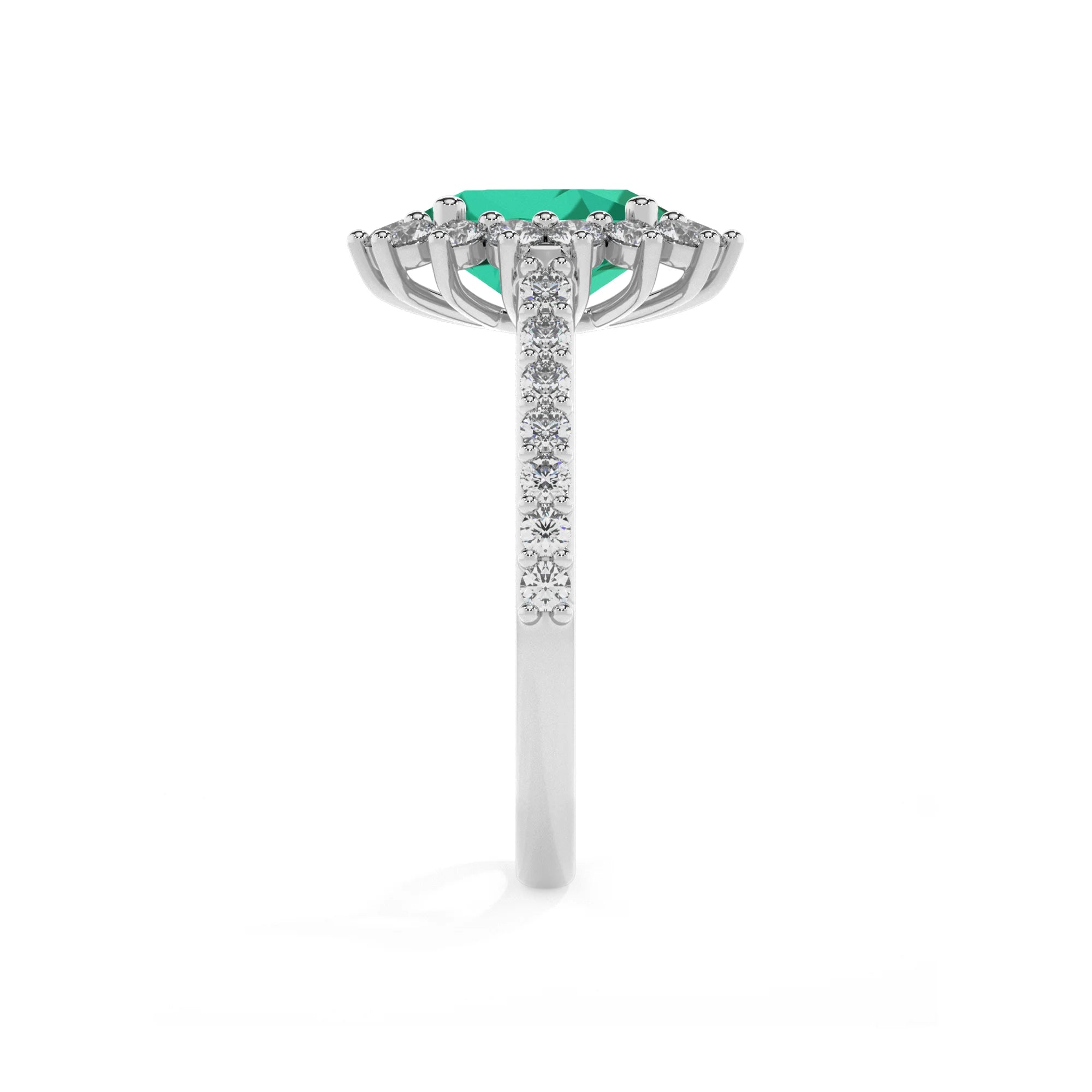 lab grown emerald oval solitaire rings in white gold 