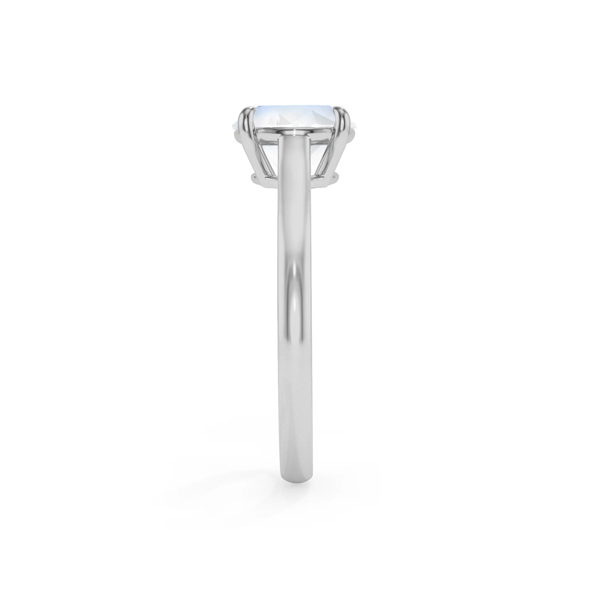 natural rainbow-moonstone round solitaire rings in white gold 