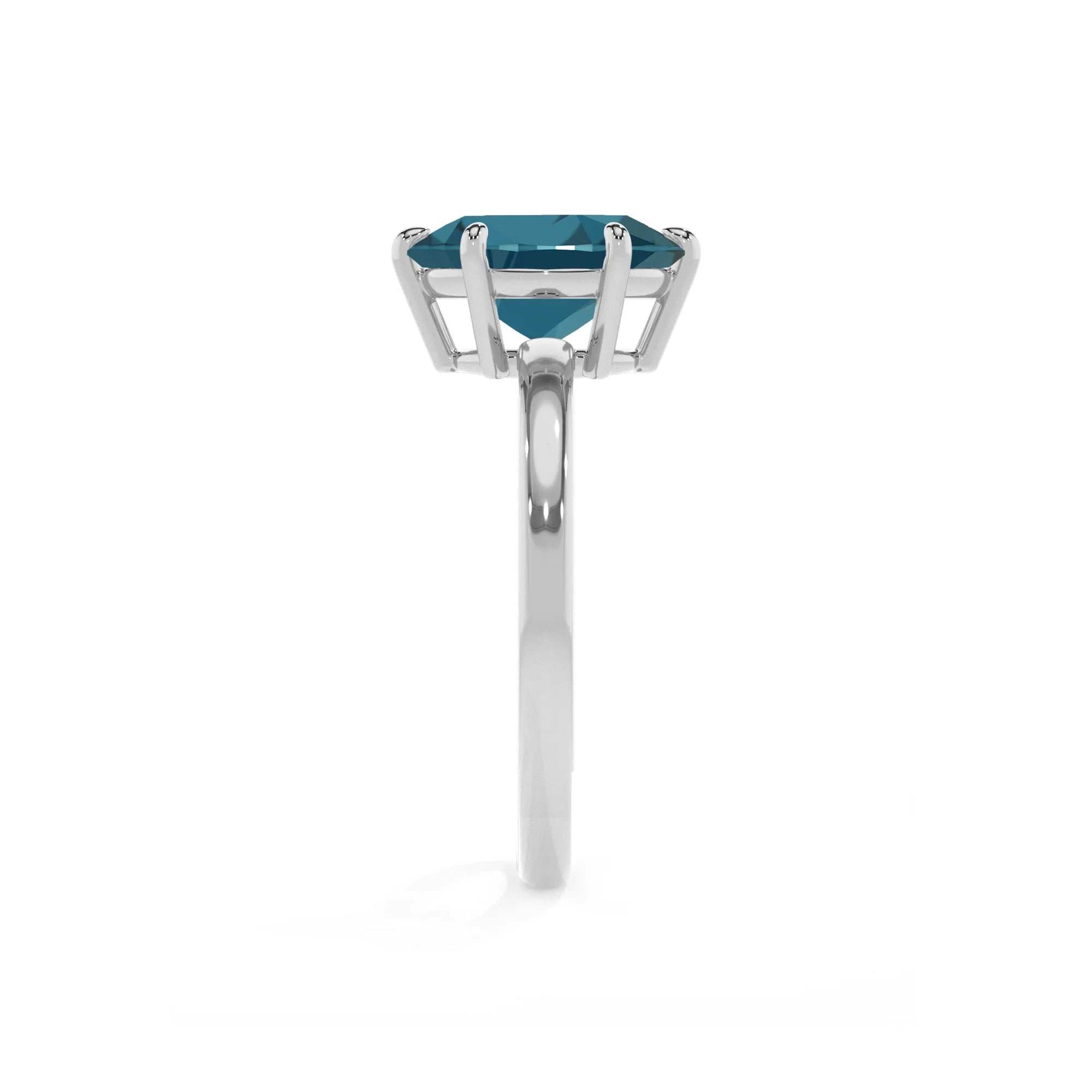 natural london-blue-topaz oval solitaire rings in sterling silver 