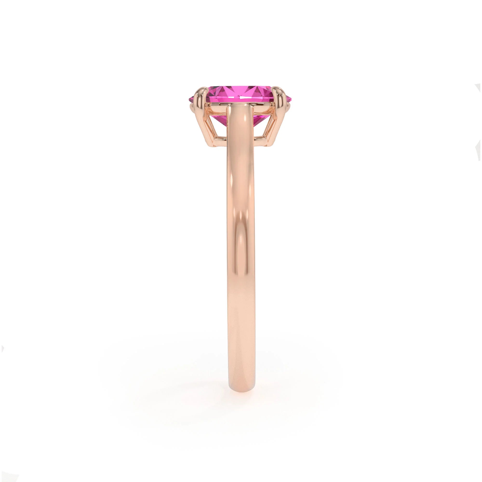 lab grown pink-sapphire oval solitaire rings in rose gold 