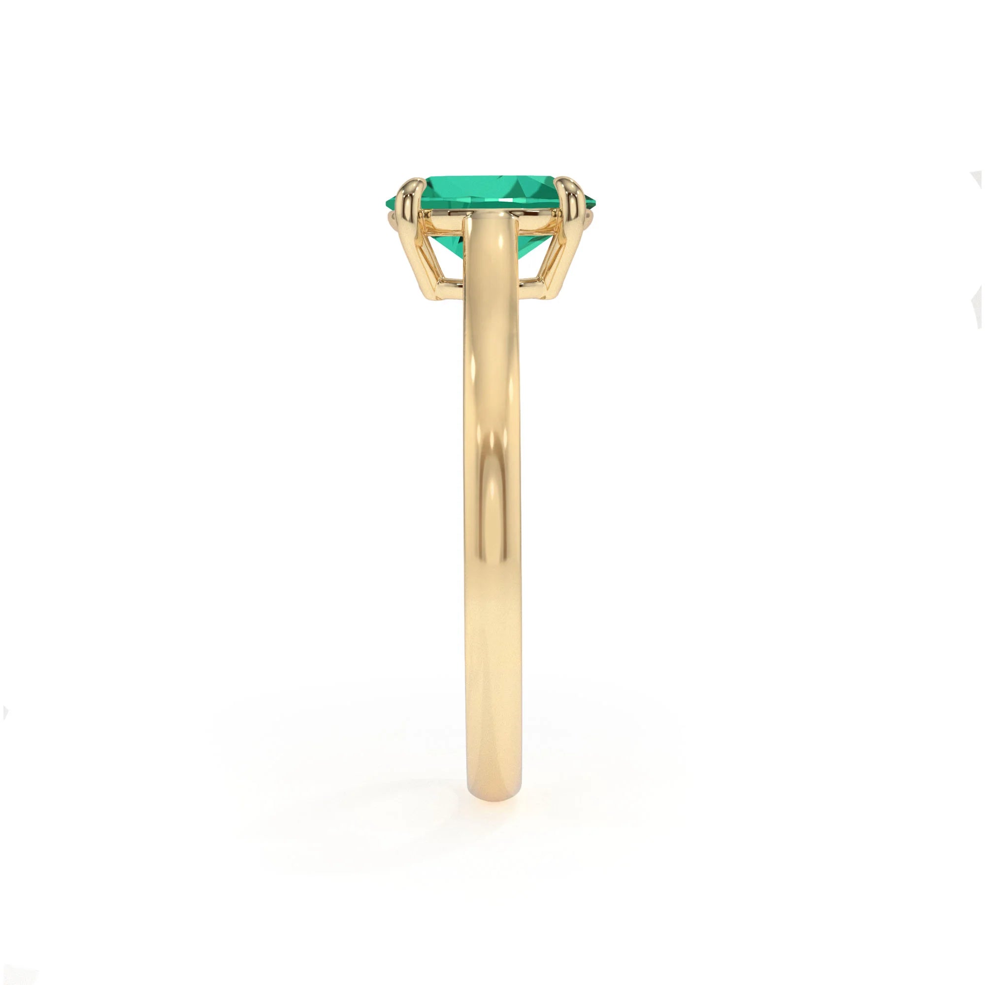 lab grown emerald oval solitaire rings in yellow gold 