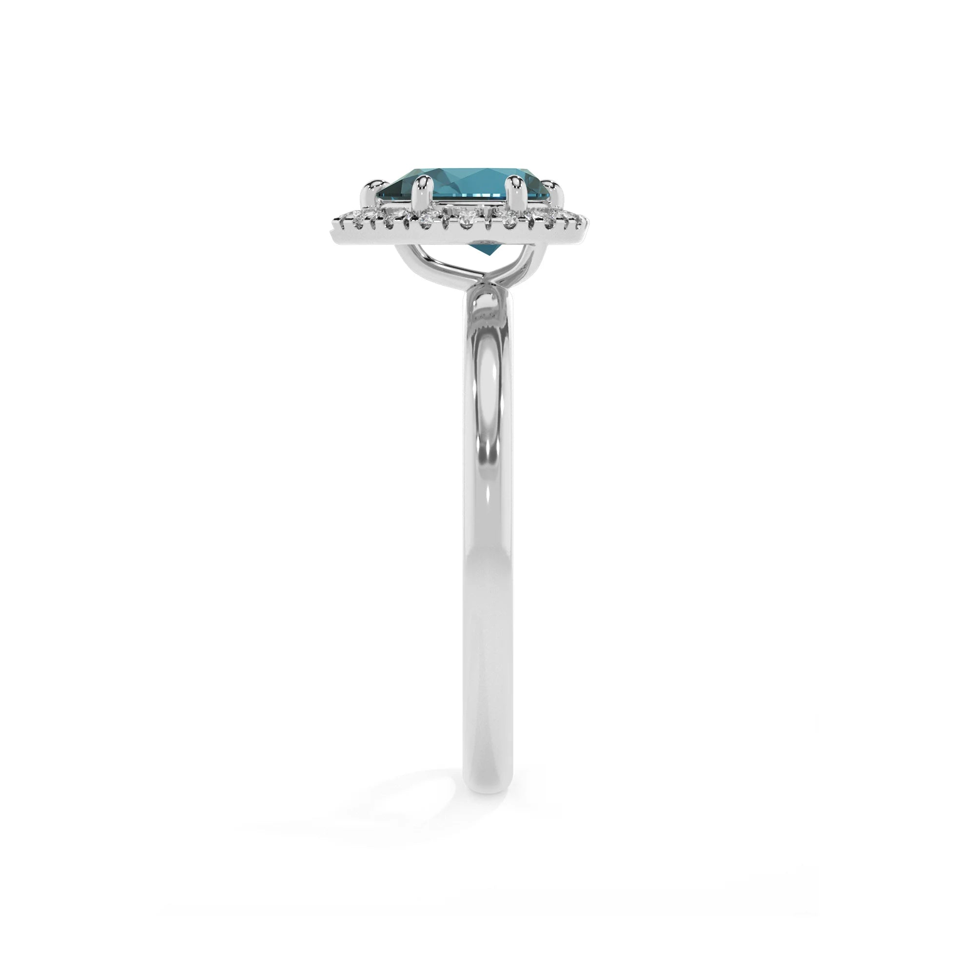 natural london-blue-topaz pear solitaire rings in sterling silver 