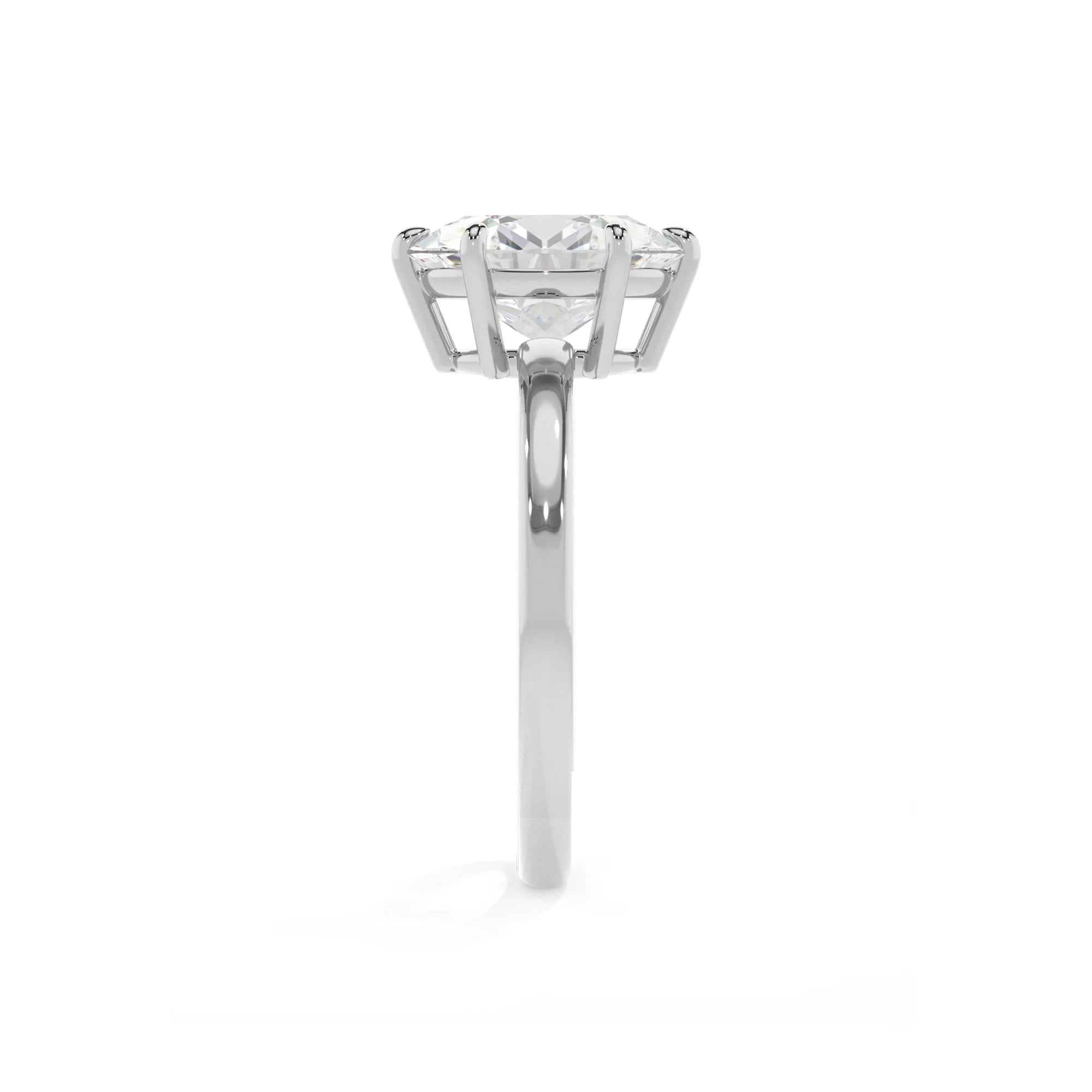 lab grown moissanite oval solitaire rings in platinum 