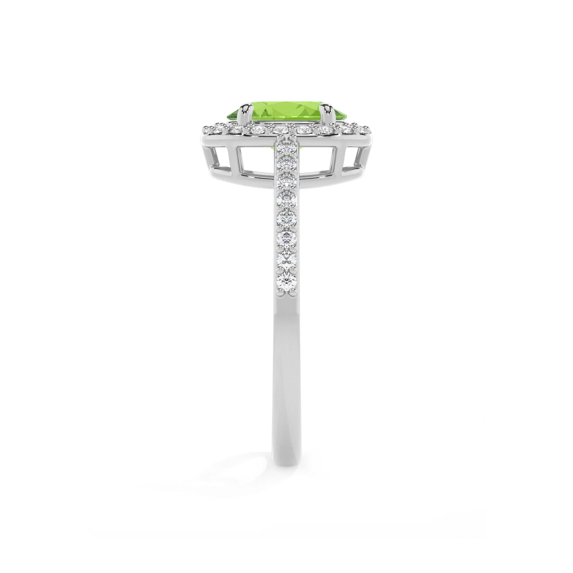 natural peridot oval solitaire rings in sterling silver 