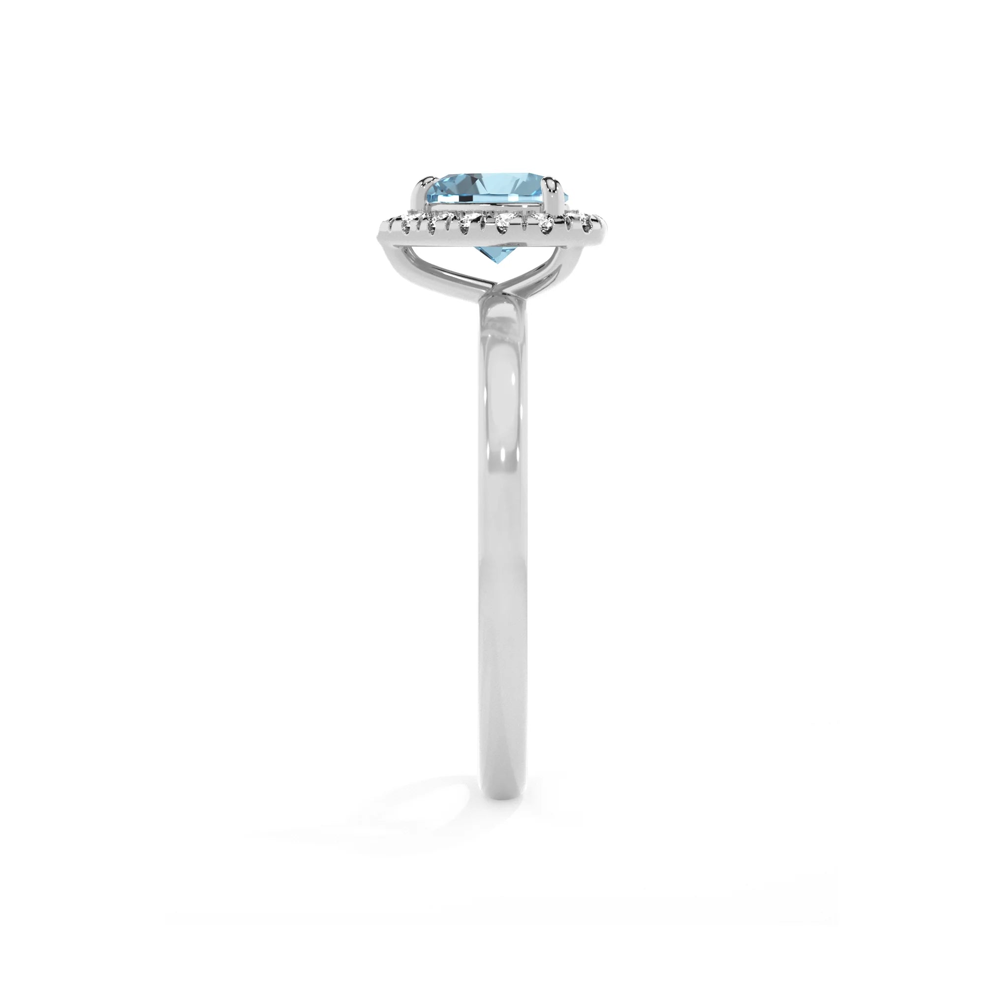 lab grown aquamarine heart solitaire rings in platinum 