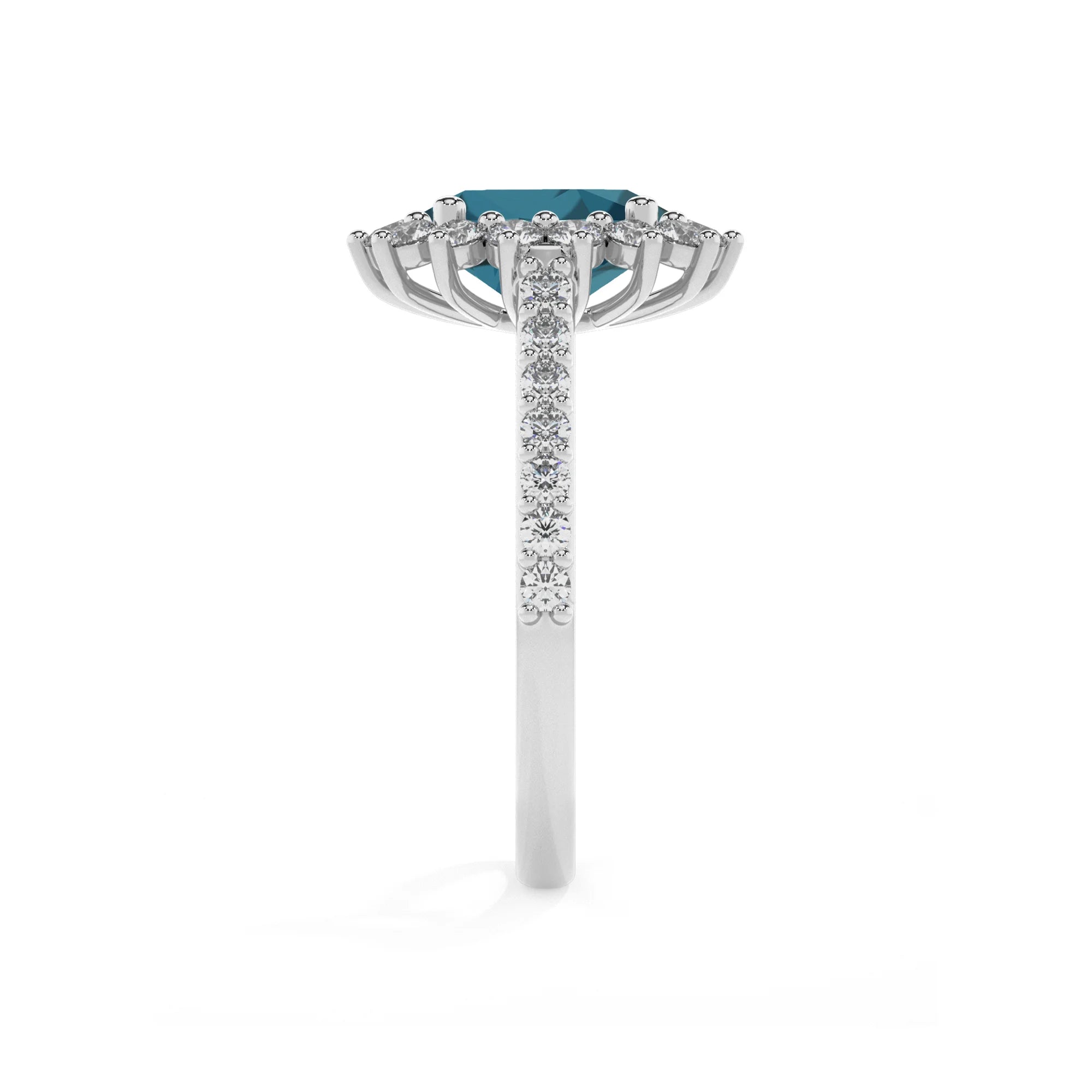 natural london-blue-topaz oval solitaire rings in platinum 