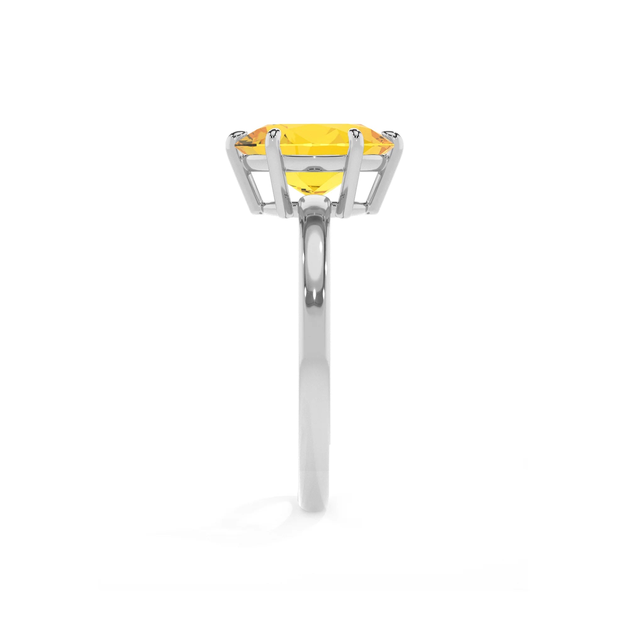 lab grown yellow-sapphire oval solitaire rings in white gold 