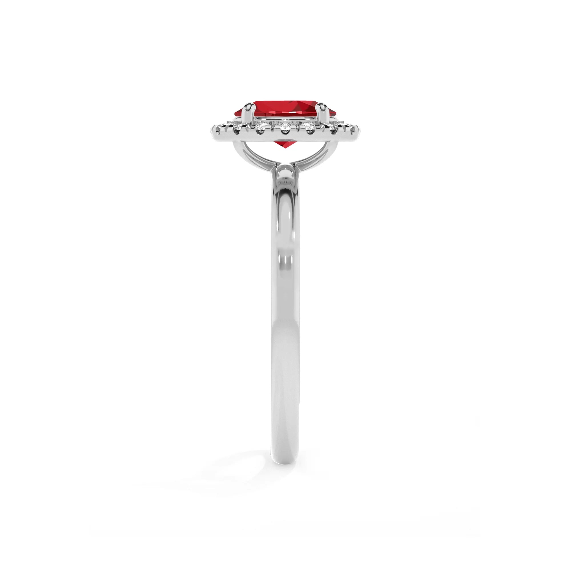 lab grown ruby oval solitaire rings in white gold 