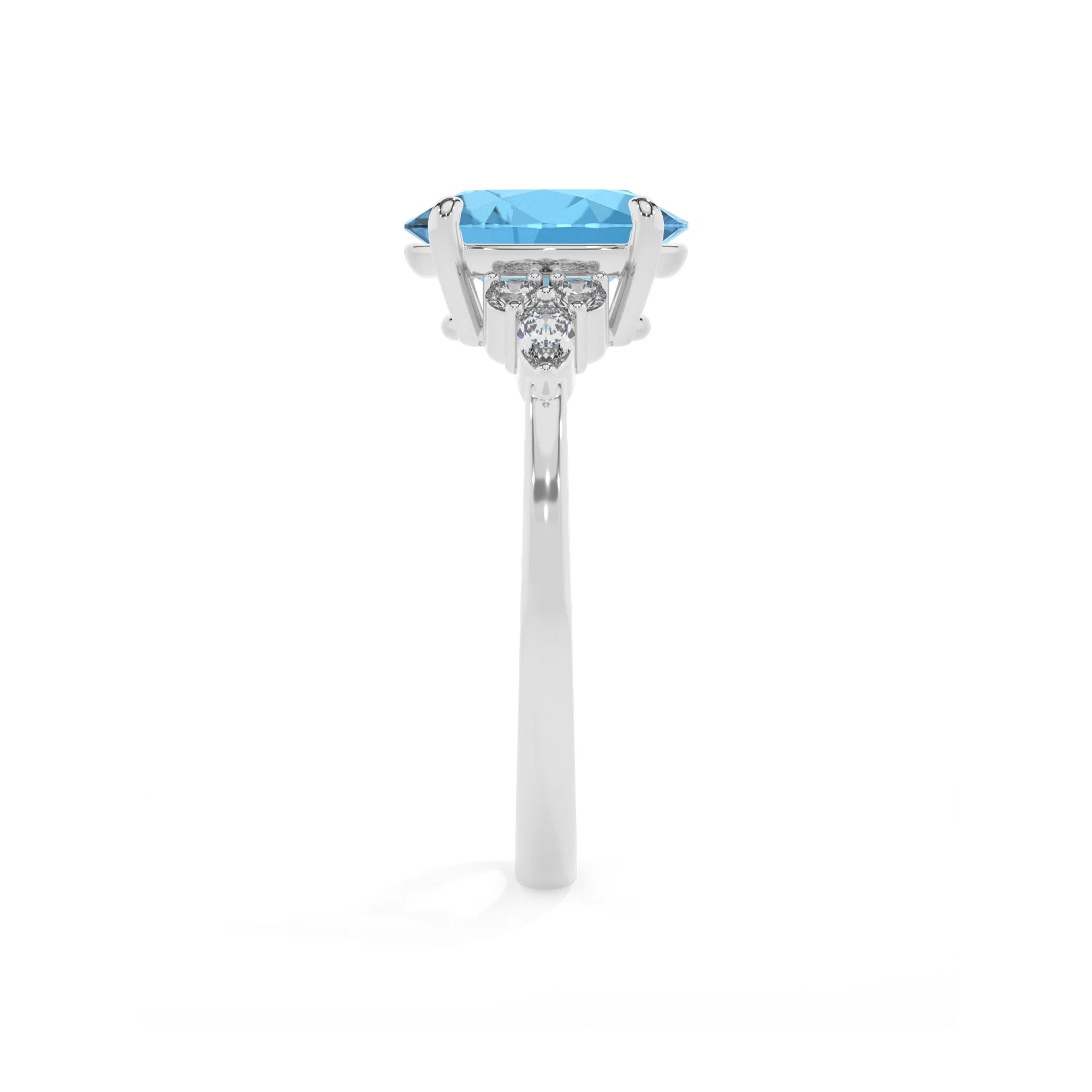 natural swiss-blue-topaz oval solitaire rings in platinum 
